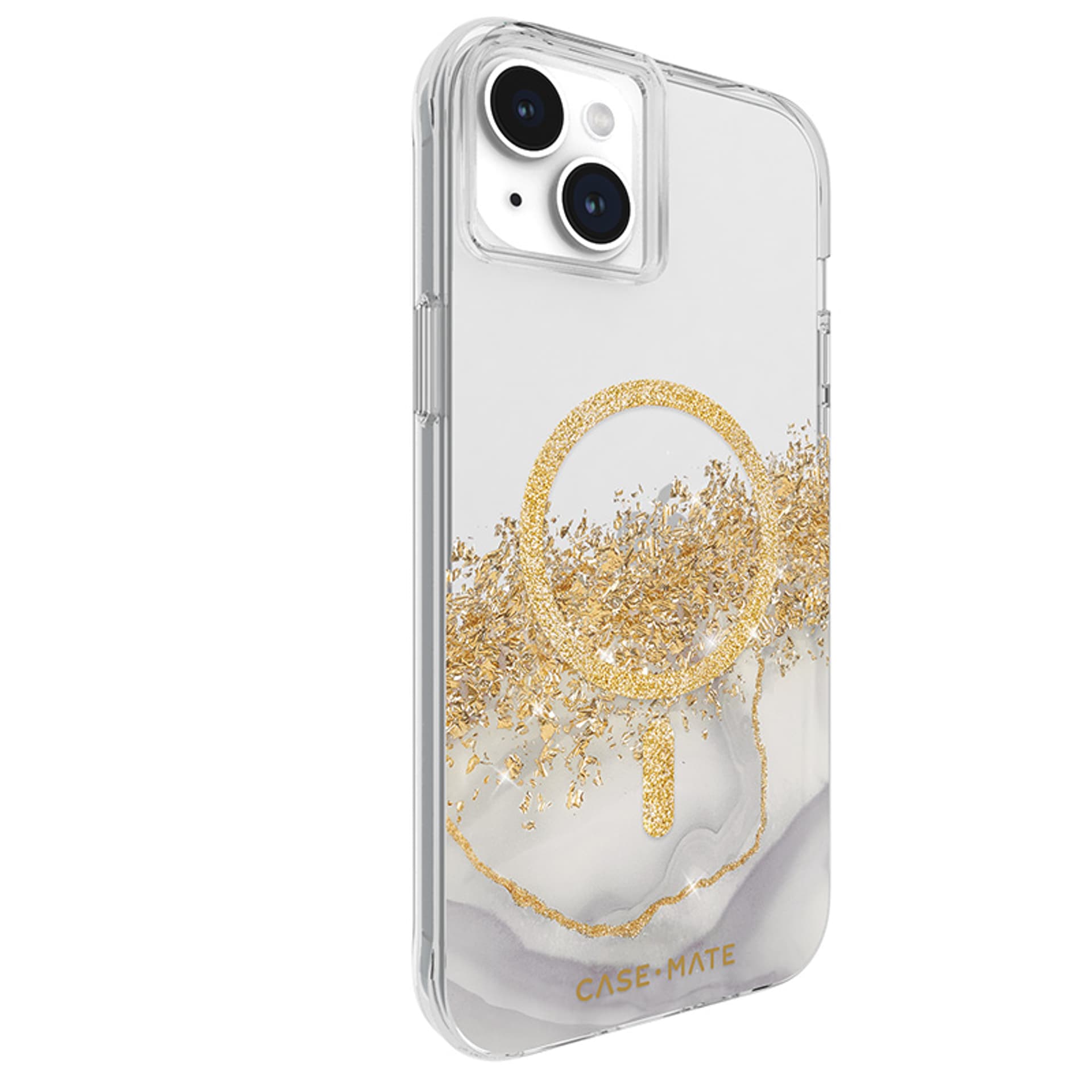 

Case-Mate Karat MagSafe - Etui iPhone 15 Plus zdobione złotem (Marble)