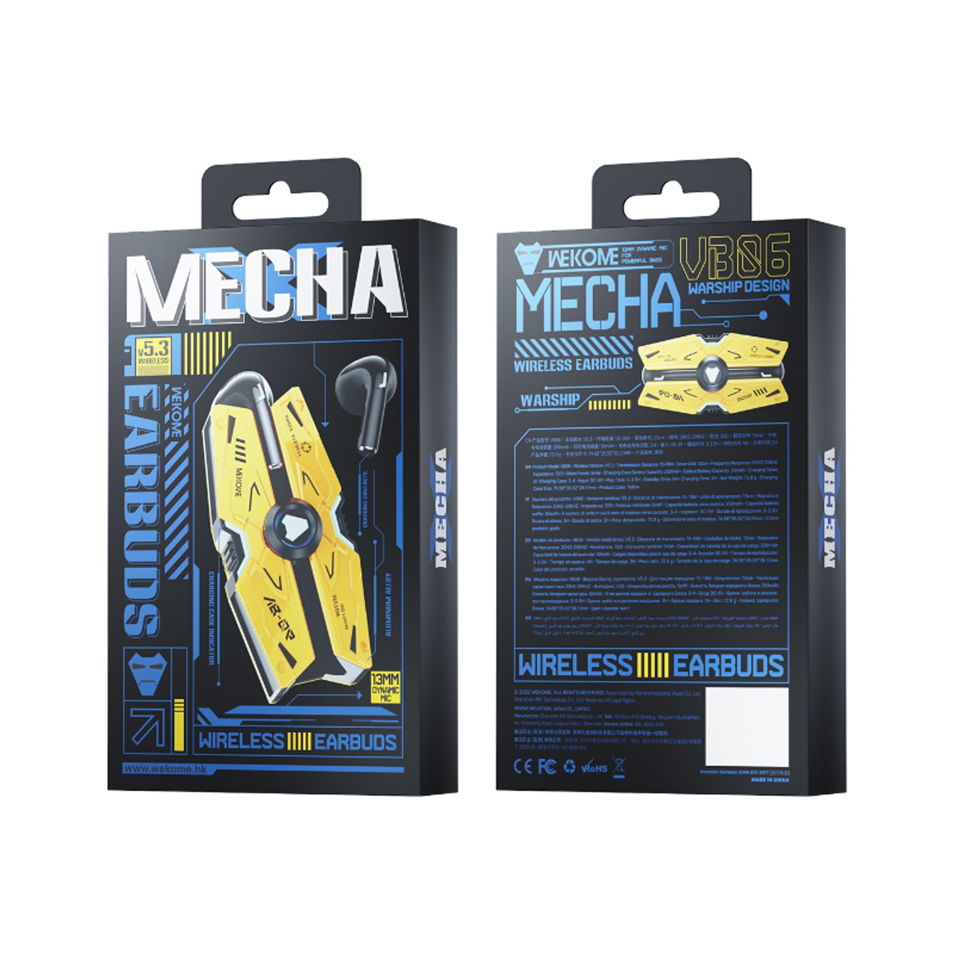 

WEKOME VB06 Mecha Series - Bezprzewodowe słuchawki Bluetooth V5.3 TWS z etui ładującym (Tarnish)
