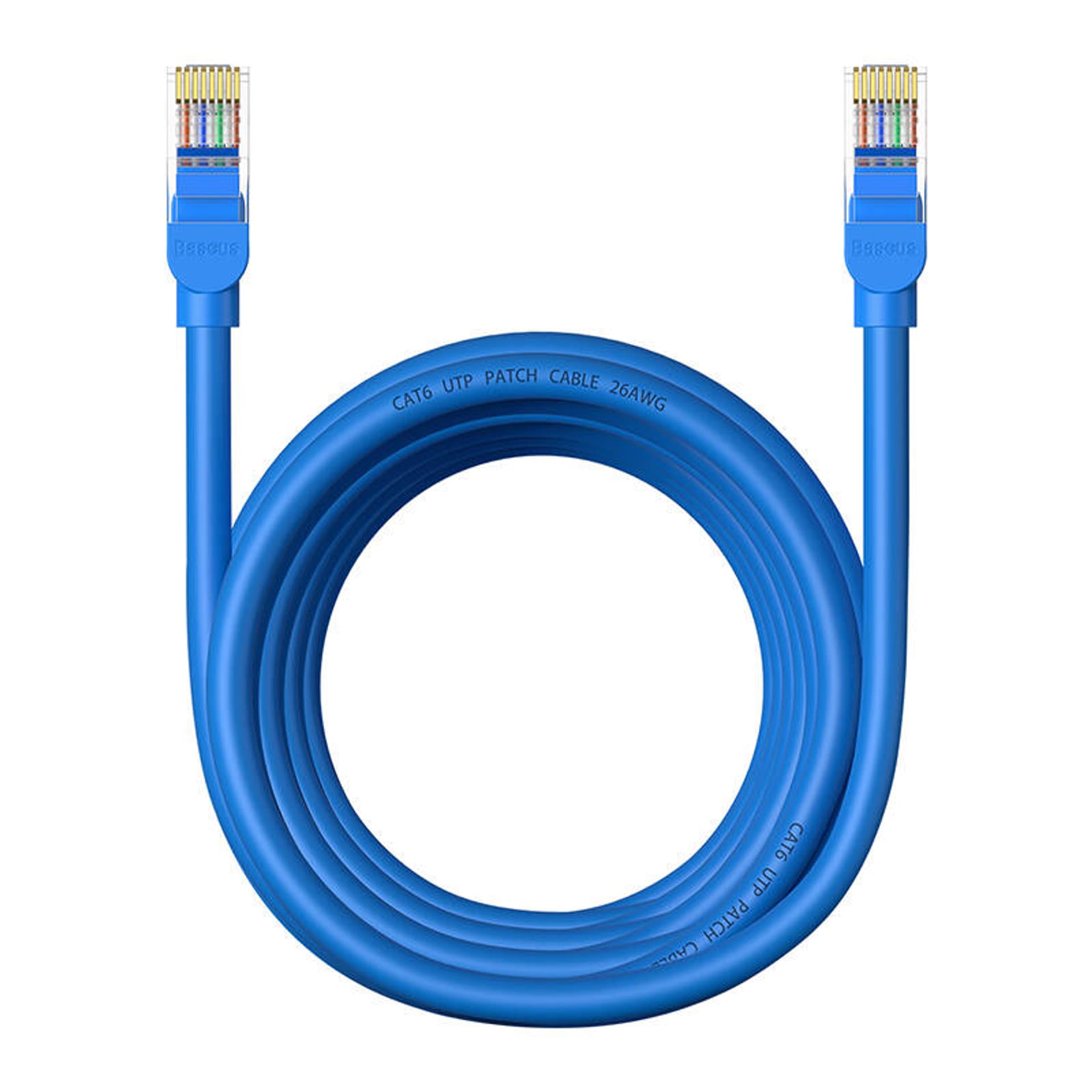 

Kabel sieciowy Baseus Ethernet RJ45, Cat.6, 5m (niebieski)