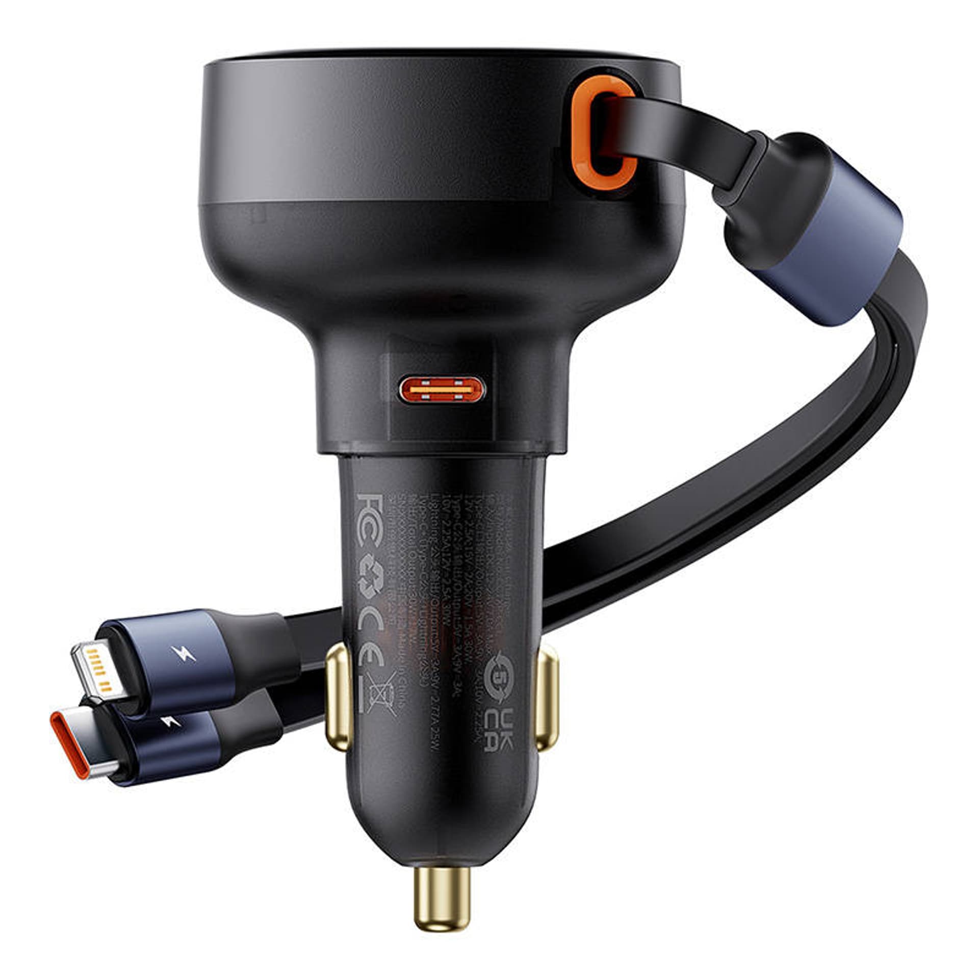 

Ładowarka samochodowa Baseus Enjoyment USB-C z kablem USB-C i Lightning 60 W (czarna)