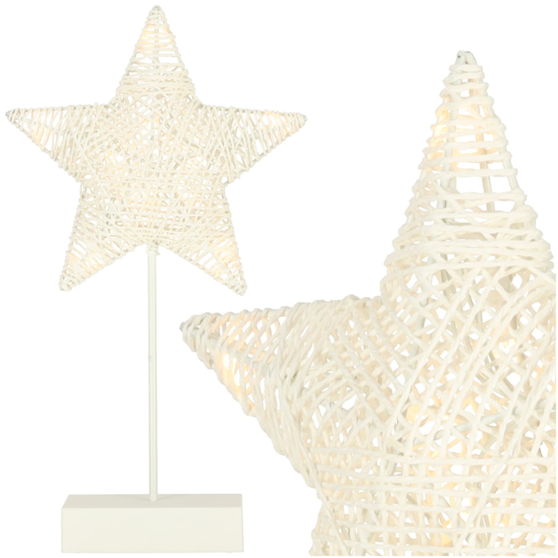 

Dekoracja świąteczna stojąca gwiazda 39cm 10LED ciepły żółty zasilanie bateryjne