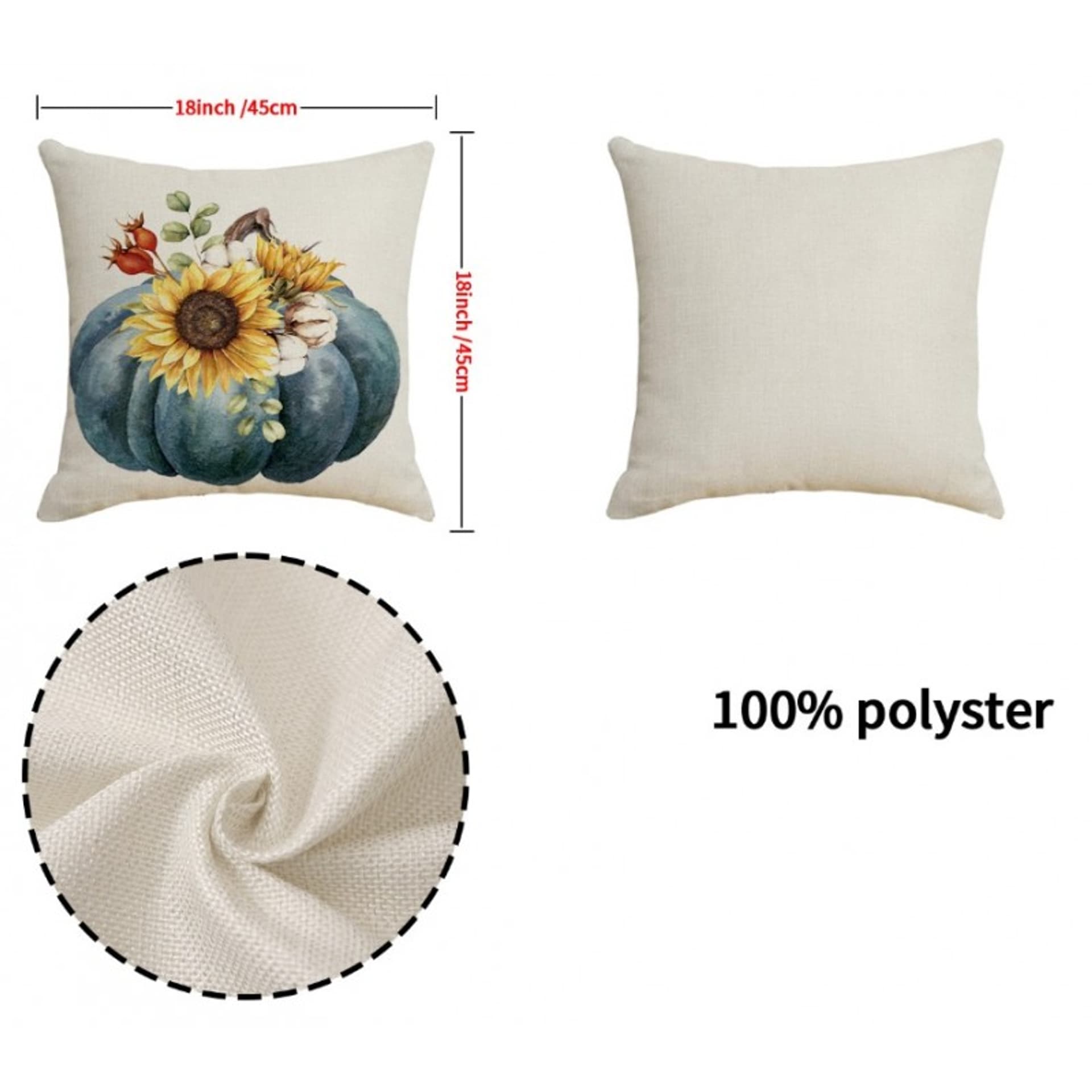 

Poszewka na poduszkę 45x45cm piękny druk Jesień BOHO POD112