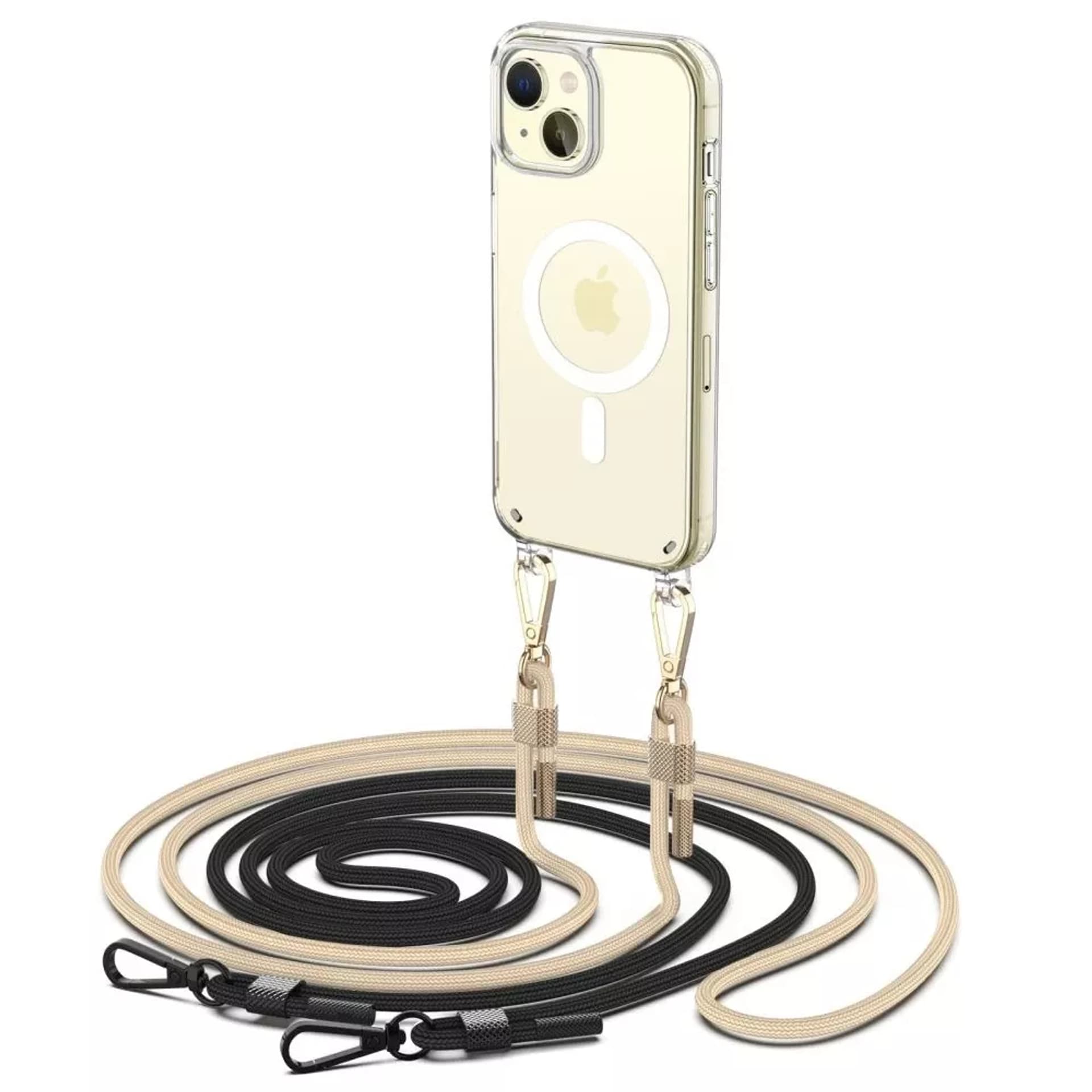 

Etui Flexair Chain Magsafe do Apple iPhone 15 Plus Black & Beige