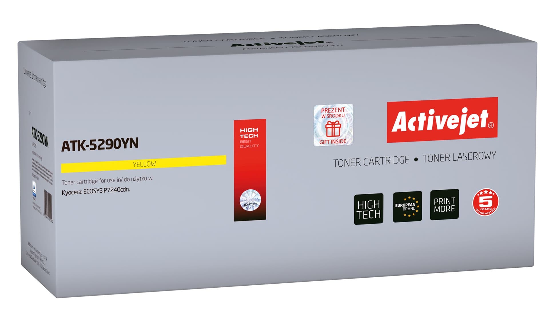 

Toner Activejet ATK-5290YN (zamiennik Kyocera TK-5290Y; Supreme; 13000; żółty)