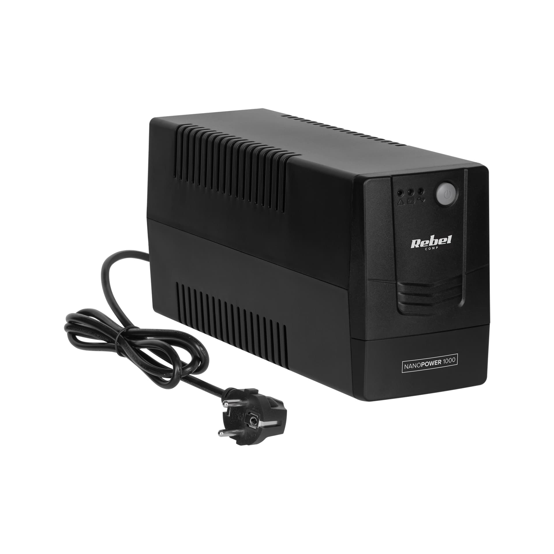 

Zasilacz awaryjny komputerowy UPS REBEL model Nanopower 1000 ( offline, 1000VA / 600W , 230 V , 50Hz )