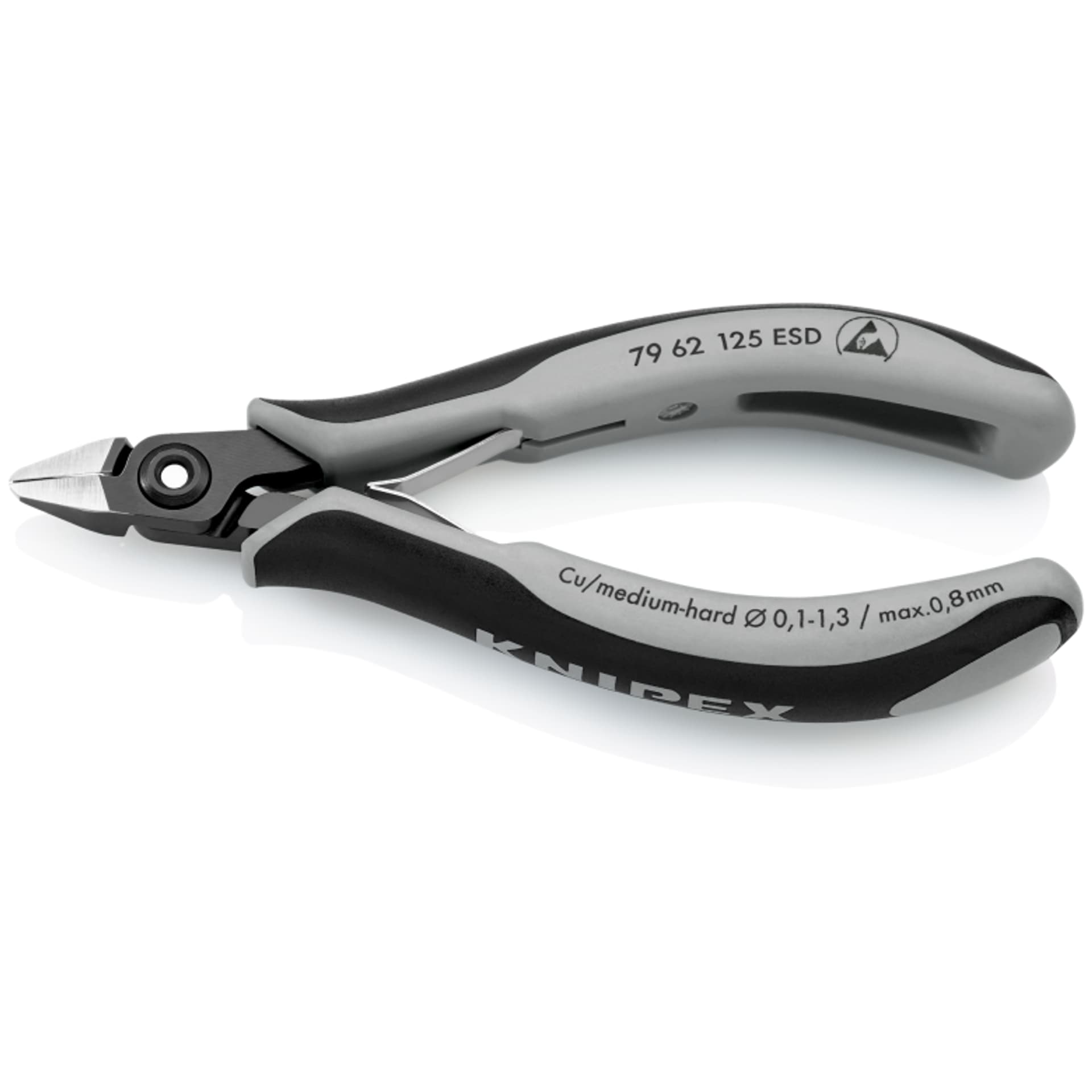 

Precyzyjne szczypce tnące boczne dla elektroników ESD 79 62 125 ESD KNIPEX