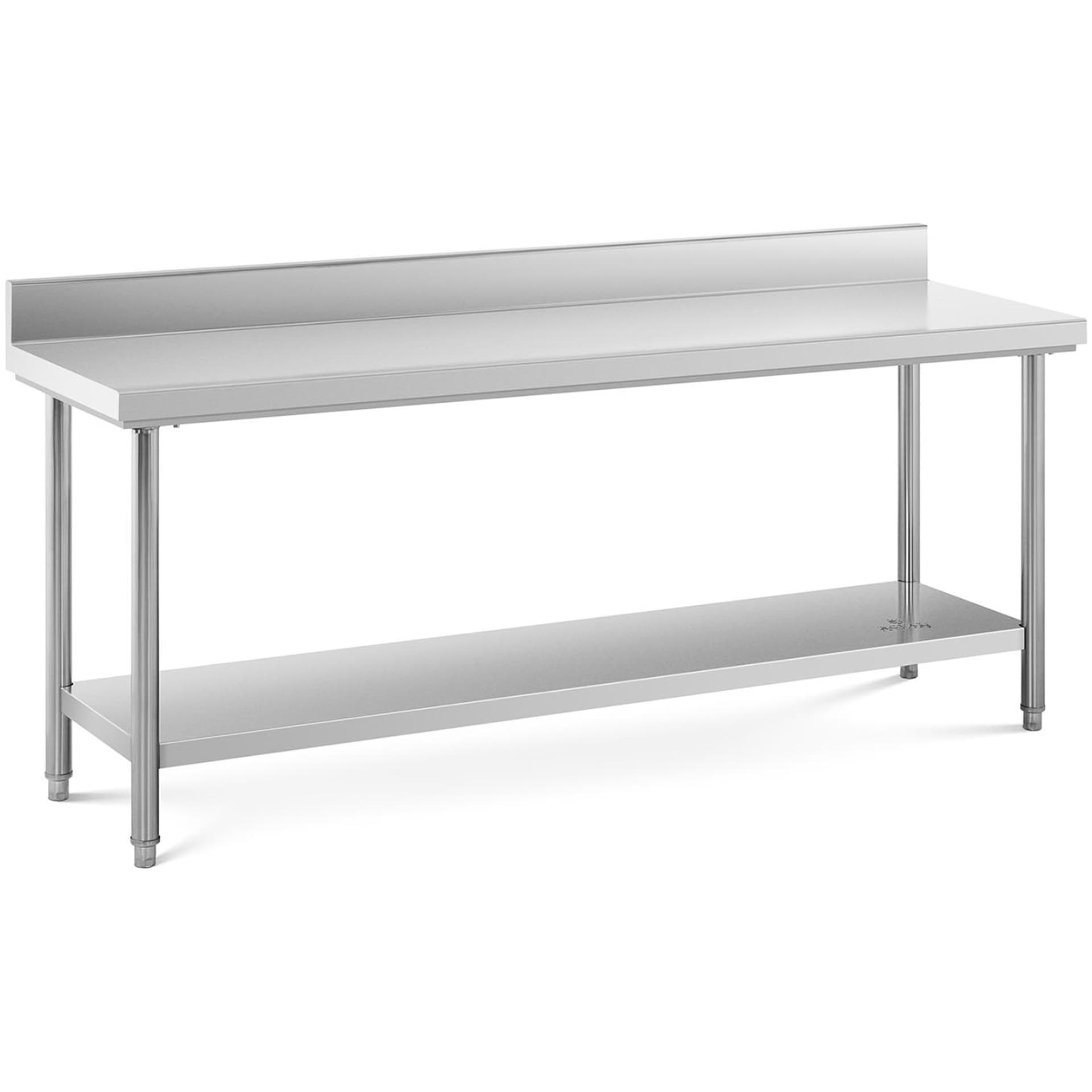 

Stół blat roboczy stalowy nierdzewny przyścienny z rantem i półką 200x60cm