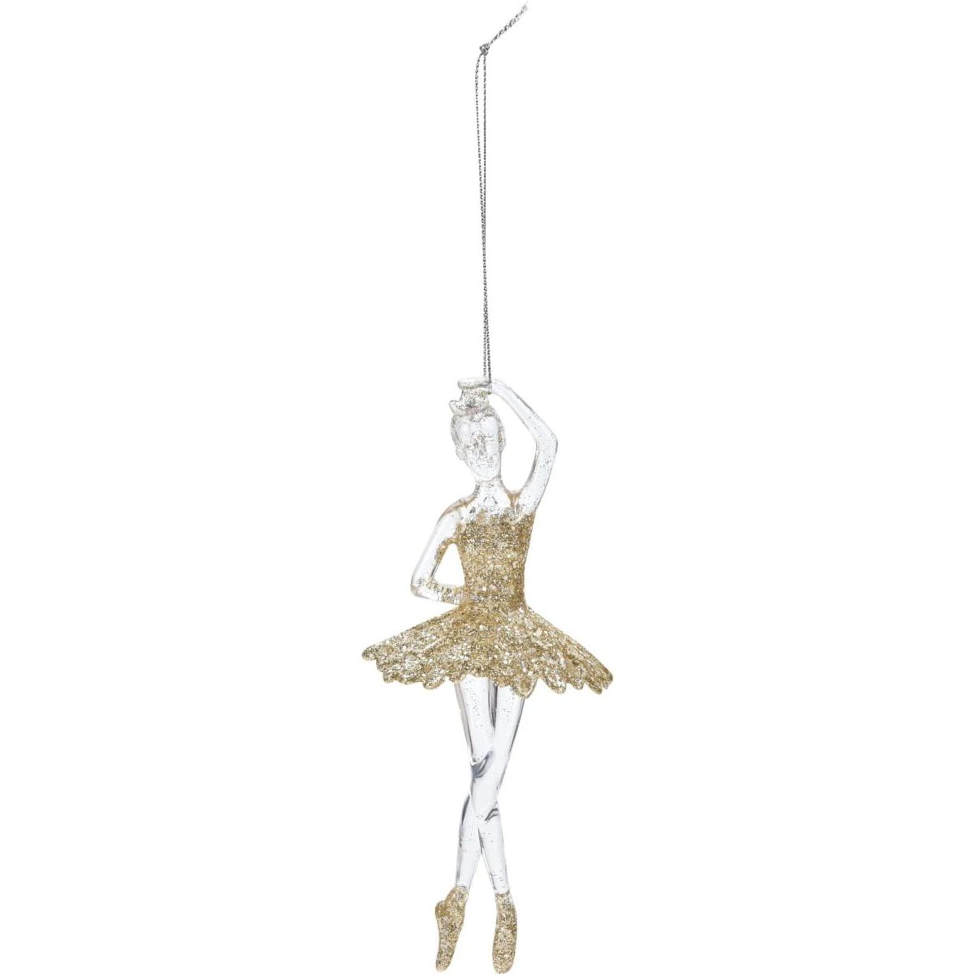 

BOMBKA FORMÓWKA PLASTIKOWA BEZPIECZNA BALETNICA 17CM ZŁOTY BROKAT I CEKINY