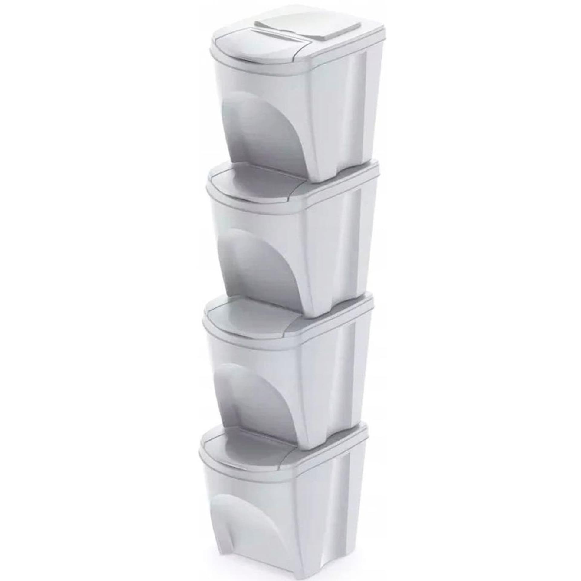

ŚMIETNIK KOSZE NA ŚMIECI 25 L SORTIBOX SET4 SZT. POPIELATY