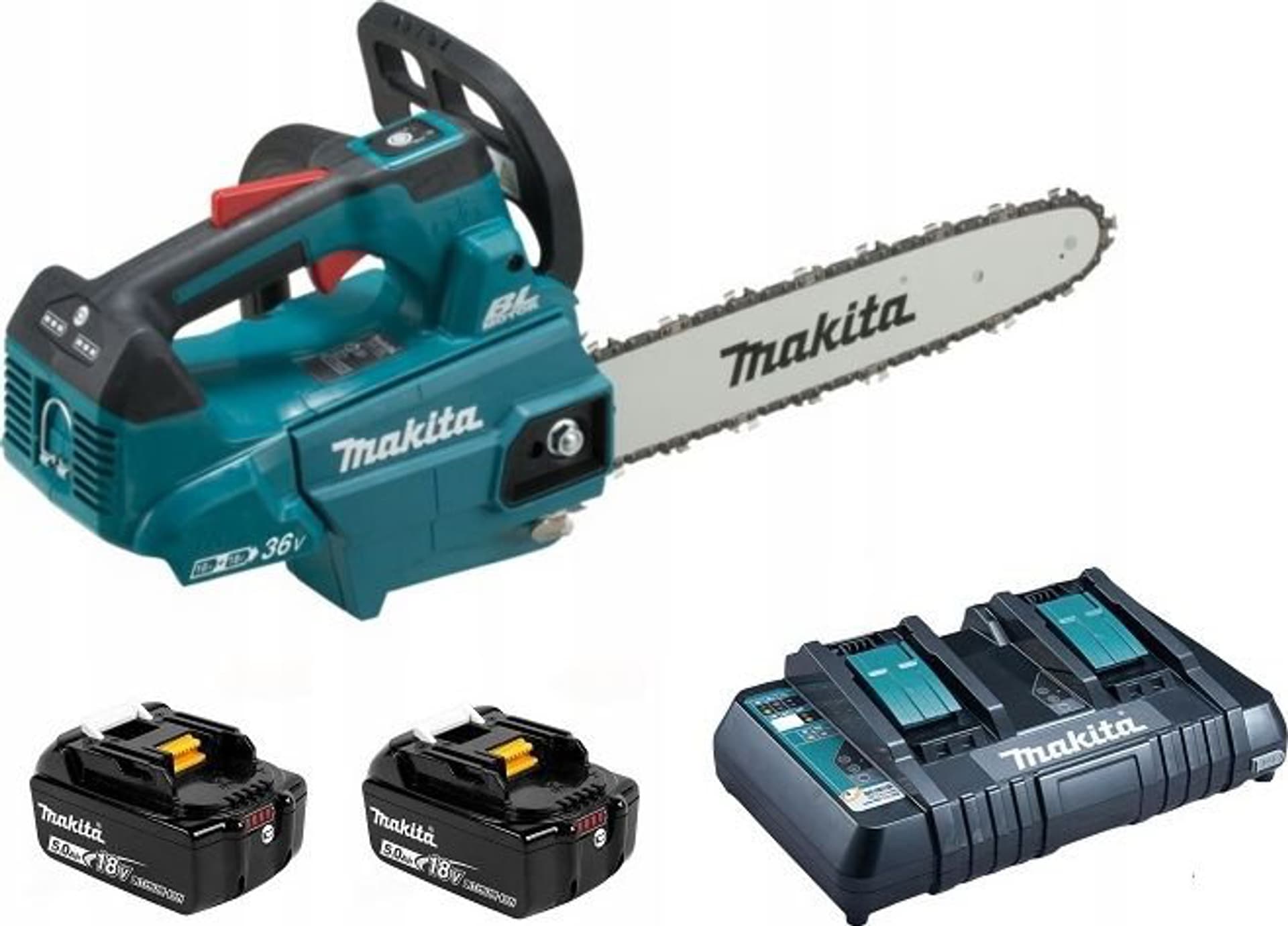 

Makita pilarka łańcuchowa 2x18V Li-Ion 30cm 2x5,0Ah (DUC306PT2B)