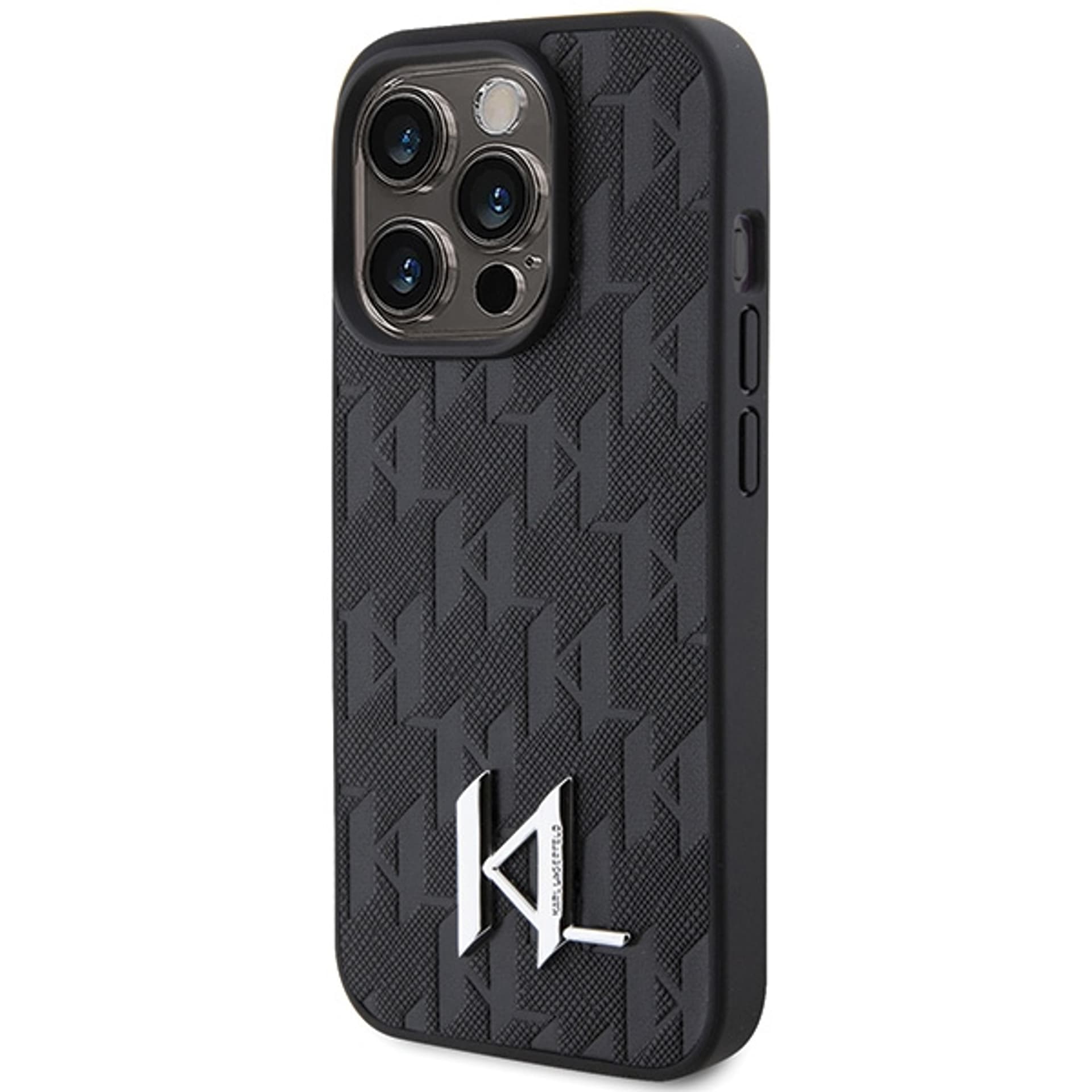 

Karl Lagerfeld KLHCP15XPKLPKLK iPhone 15 Pro Max 6.7" czarny/black hardcase Leather Monogram Hot Stamp Metal Logo