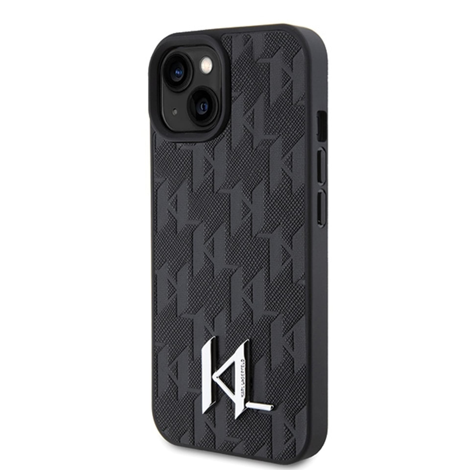 

Karl Lagerfeld KLHCP15SPKLPKLK iPhone 15 / 14 / 13 6.1" czarny/black hardcase Leather Monogram Hot Stamp Metal Logo
