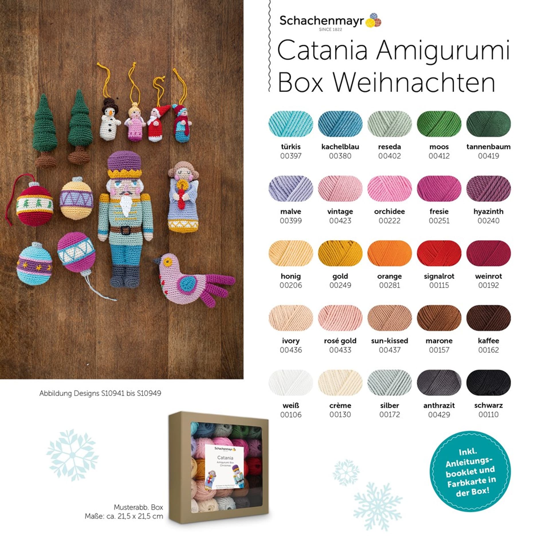 

Zestaw do szydełkowania (25 kolorów) Catania Amigurumi Box Christmas DE/EN, 25 kolorów) catania amigurumi box christmas de/e