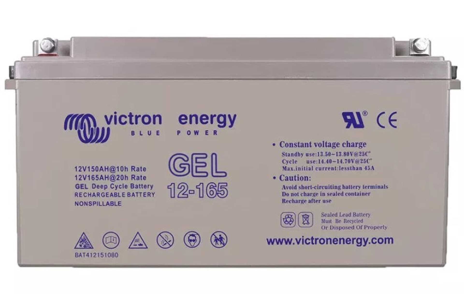 

Akumulator żelowy Victron Energy Deep Cycle 12V/165Ah (BAT412151104)