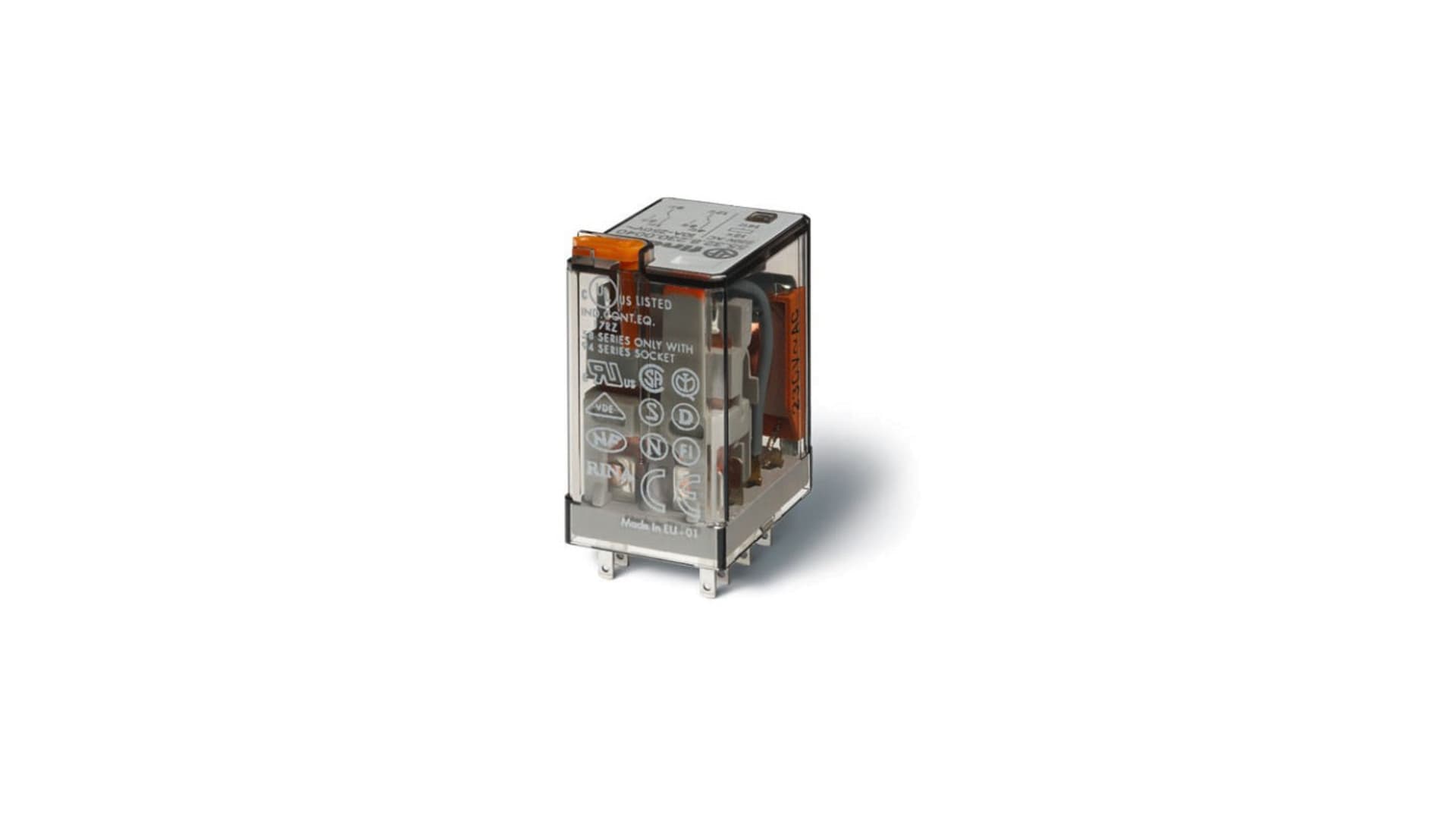 

Przekaźnik miniaturowy 2P 10A 24V DC przycisk testujący mechaniczny wskaźnik zadziałania 55.32.9.024.0040