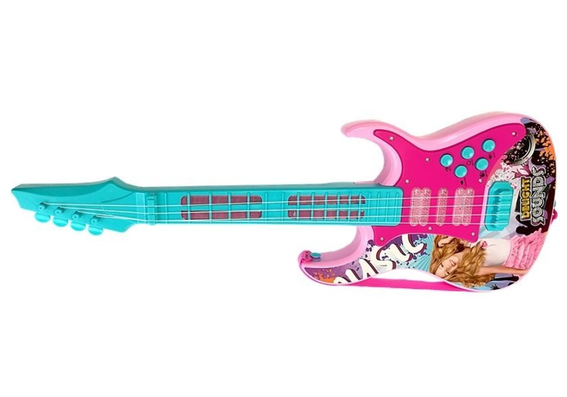 

Zestaw Gitara Dla Dzieci z Mikrofonem Zestaw Karaoke Różowa