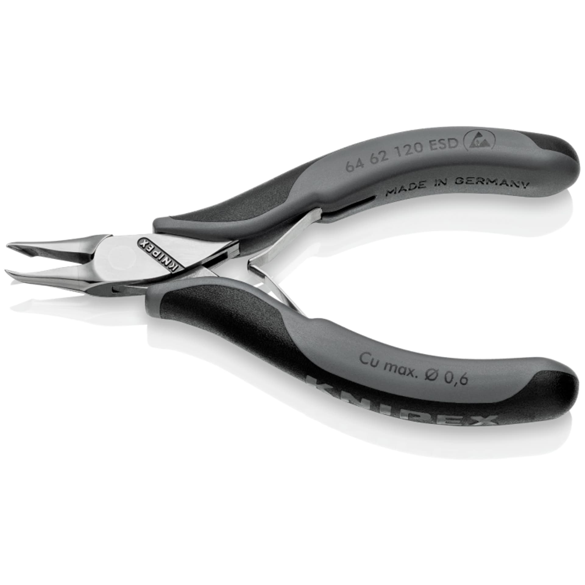 

Szczypce tnące czołowe dla elektroników ESD 64 62 120 ESD KNIPEX
