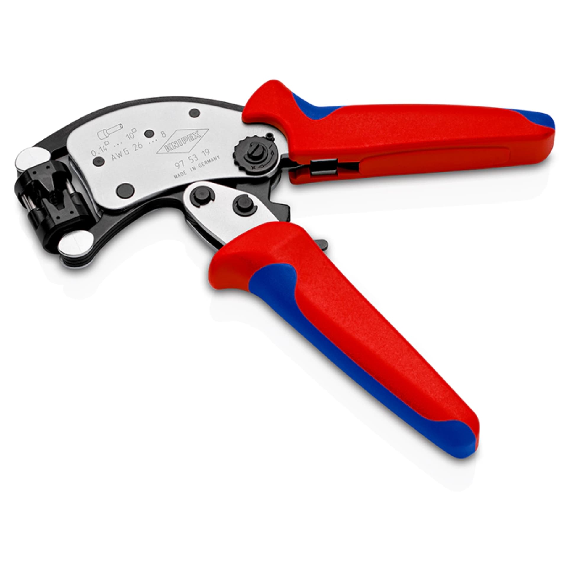 

KNIPEX Twistor® T 97 53 19 Samonastawne szczypce do zagniatania tulejek kablowych Z głowicą obrotową KNIPEX