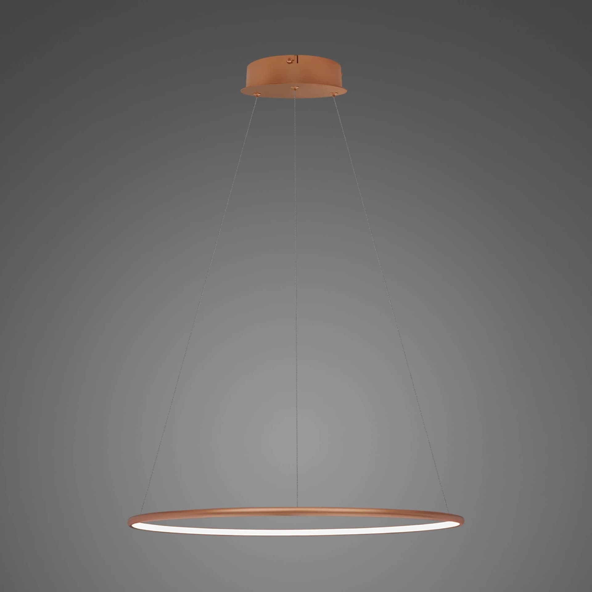 

Lampa wisząca Ledowe okręgi No.1 Φ40 cm in 4k różowe złoto ściemnialna Altavola Design (Barwa światła barwa dzienna, Kierunek padania światła do wewnątrz, Kolor różowe złoto, Możliwość ściemniania tak)