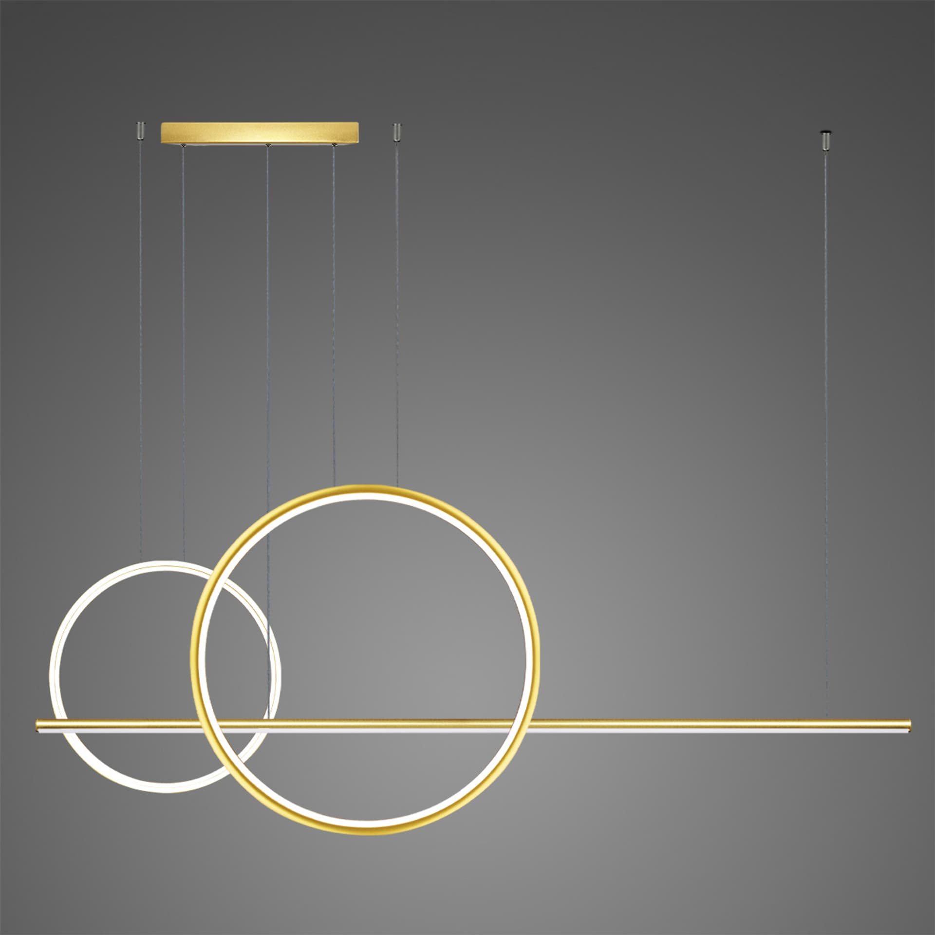 

Lampa wisząca LINEA No.4 Φ60/40 cm złoto-biała 3k Altavola Design (Barwa światła delikatnie ciepła, Kolor Złoty, Możliwość ściemniania nie)