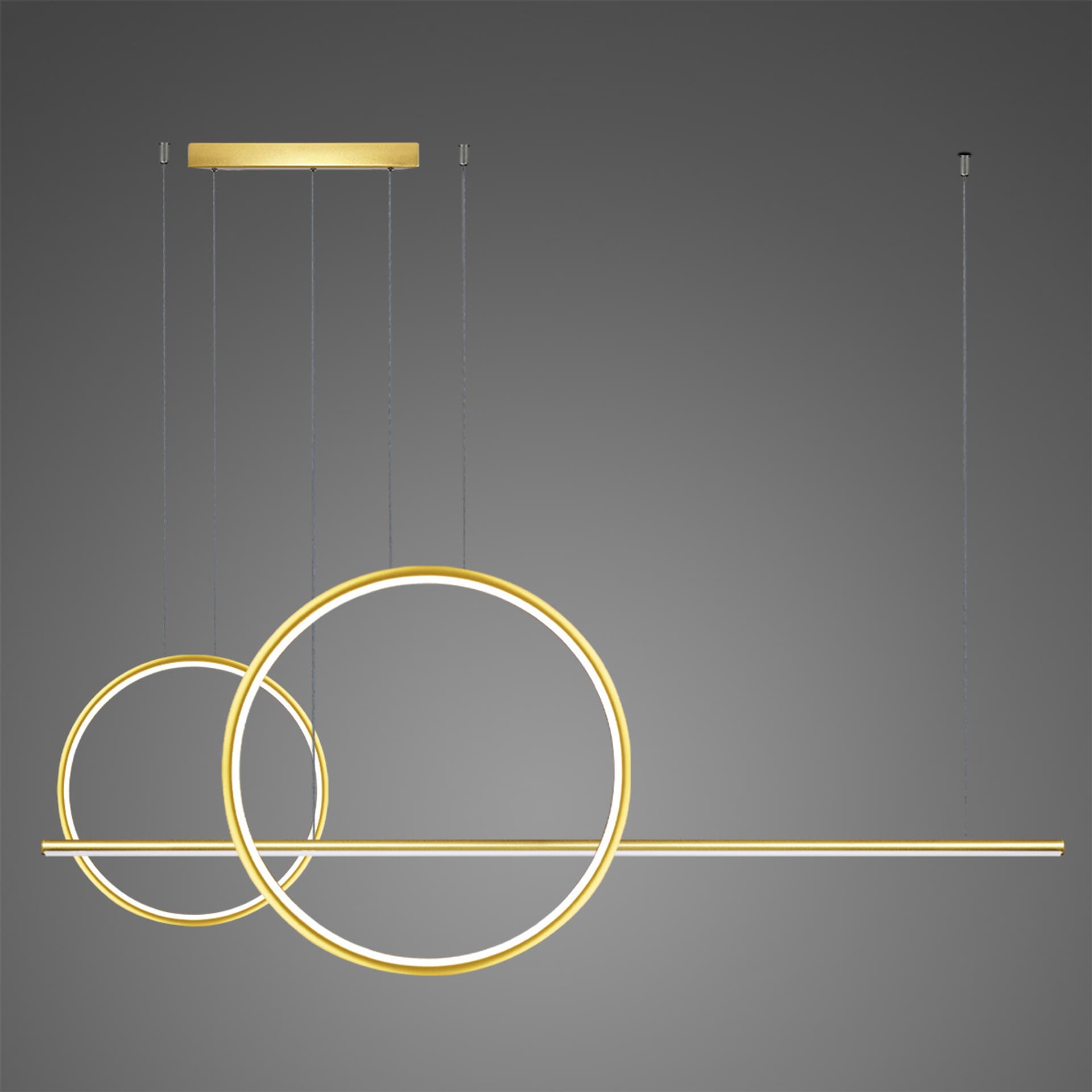 

Lampa wisząca LINEA No.4 Φ60/40 cm złota 3k Altavola Design (Barwa światła delikatnie ciepła, Kolor Złoty, Możliwość ściemniania nie)
