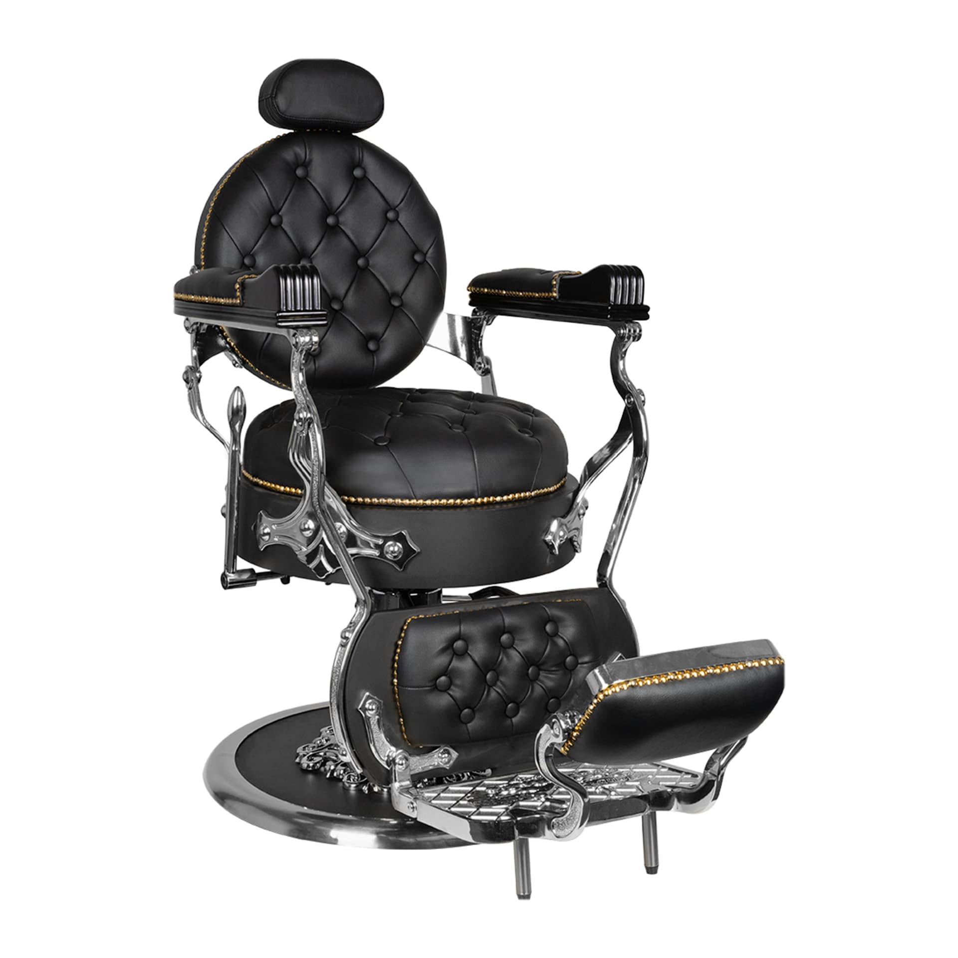 

Gabbiano fotel barberski Cesare Silver czarny