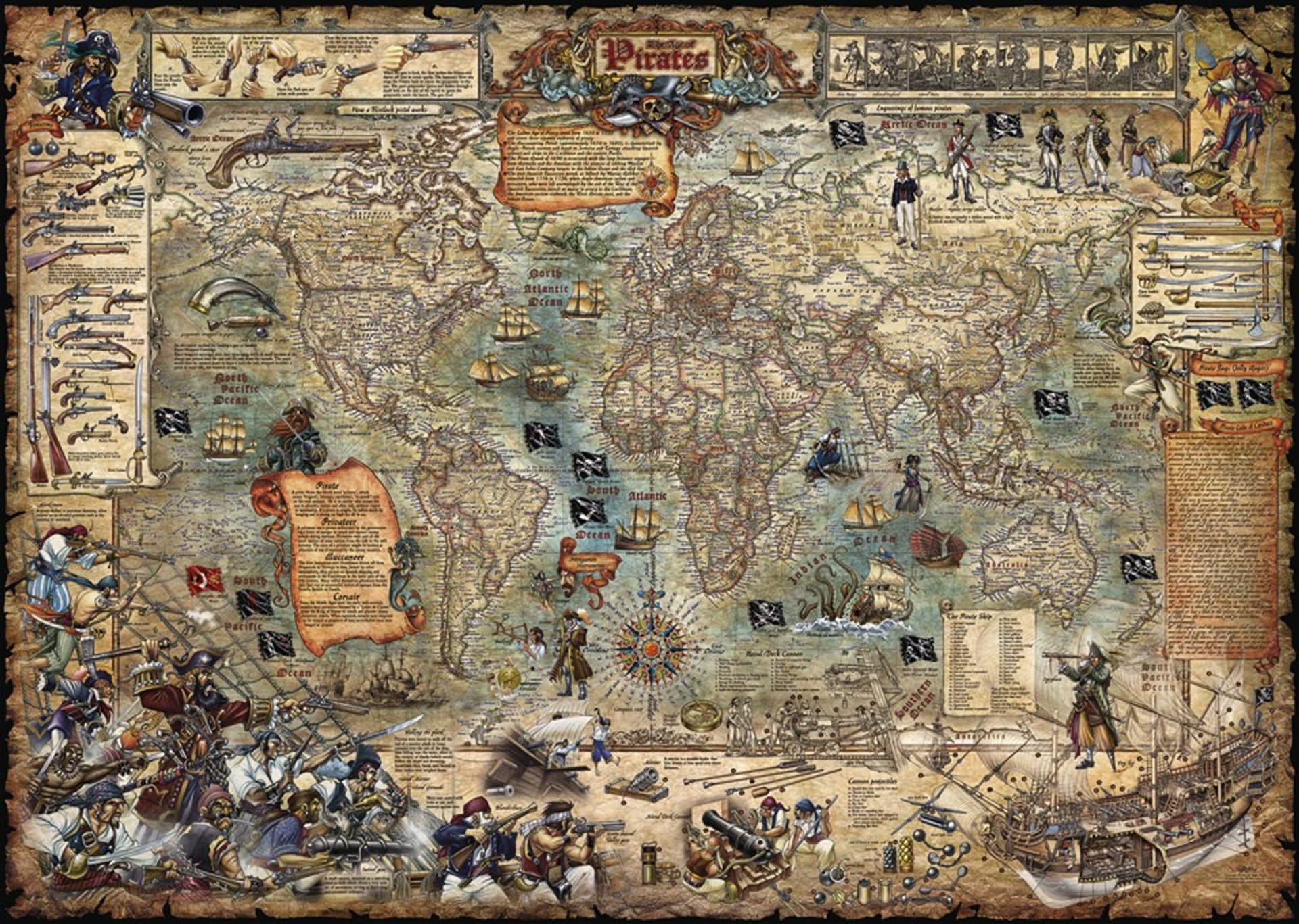 

Puzzle 2000 elementów - Świat piratów