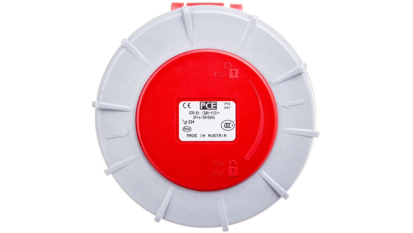 

Gniazdo przenośne 63A 4P 400V czerwone IP67 POWER TWIST 234-6