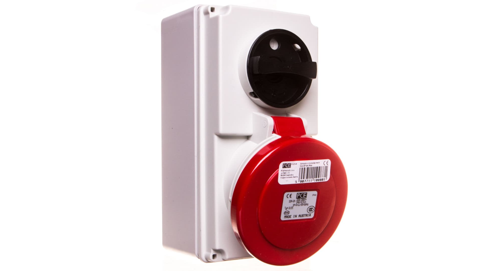 

Gniazdo stałe z wyłącznikiem 0-1 małe 32A 5P 400V IP44 /blokada mechaniczna/ 6125-6