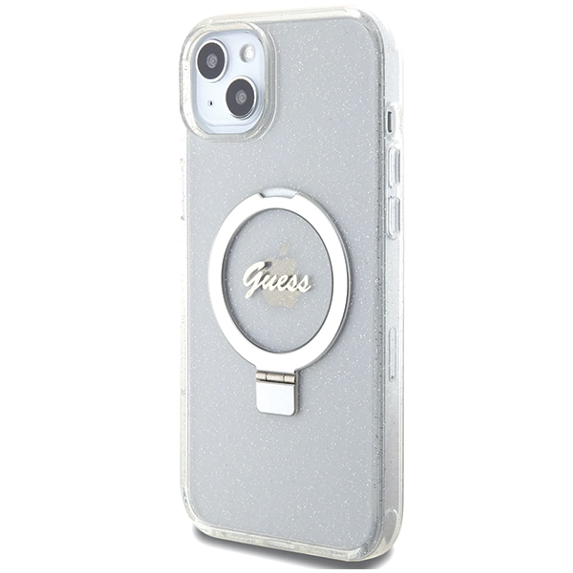 

Guess GUHMP15MHRSGSD iPhone 15 Plus / 14 Plus 6.7" przezroczysty/transparent hardcase Ring Stand Script Glitter MagSafe