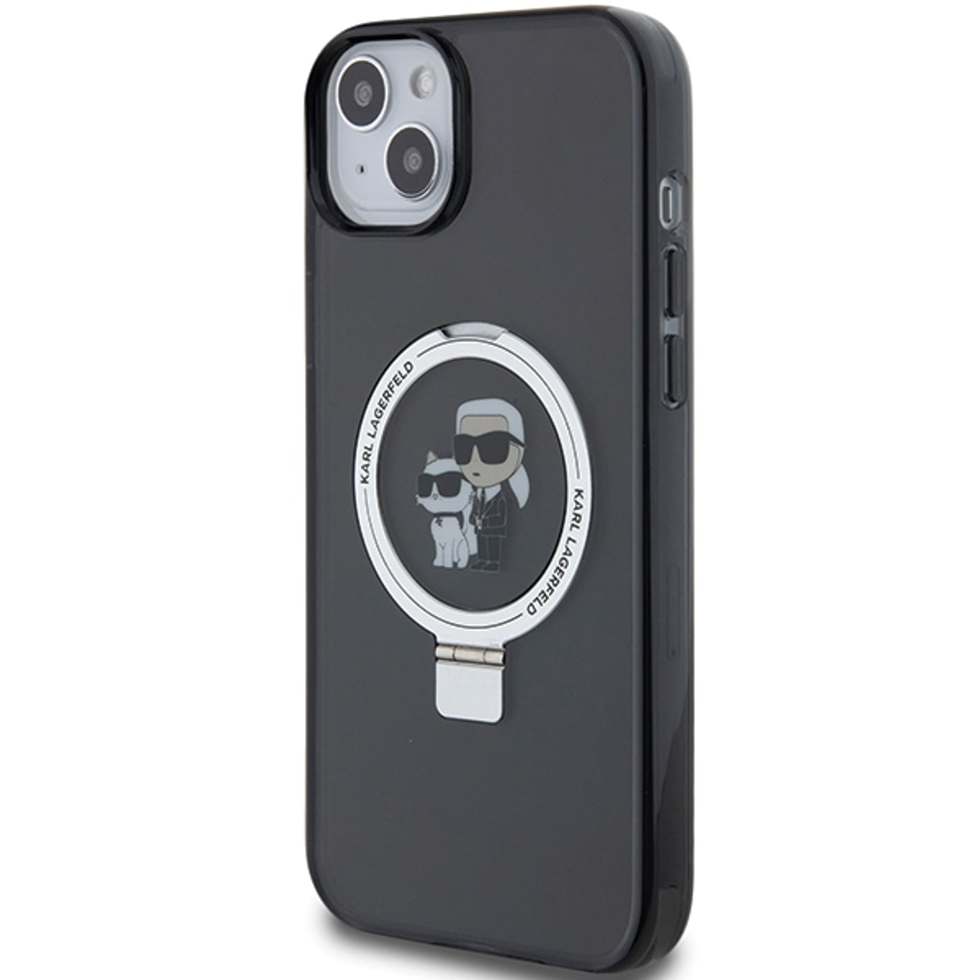 

Karl Lagerfeld KLHMP14SHMRSKCK iPhone 14 / 15 / 13 6.1" czarny/black hardcase Ring Stand Karl&Choupettte MagSafe