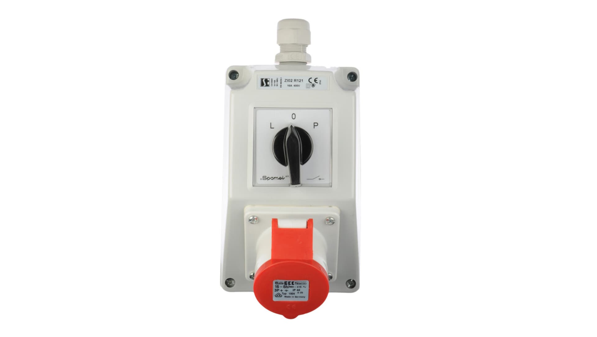 

Zestaw instalacyjny z gniazdem 16A 4P (L-0-P) czerwony ZI02R121, L-0-p) czerwony zi02r12