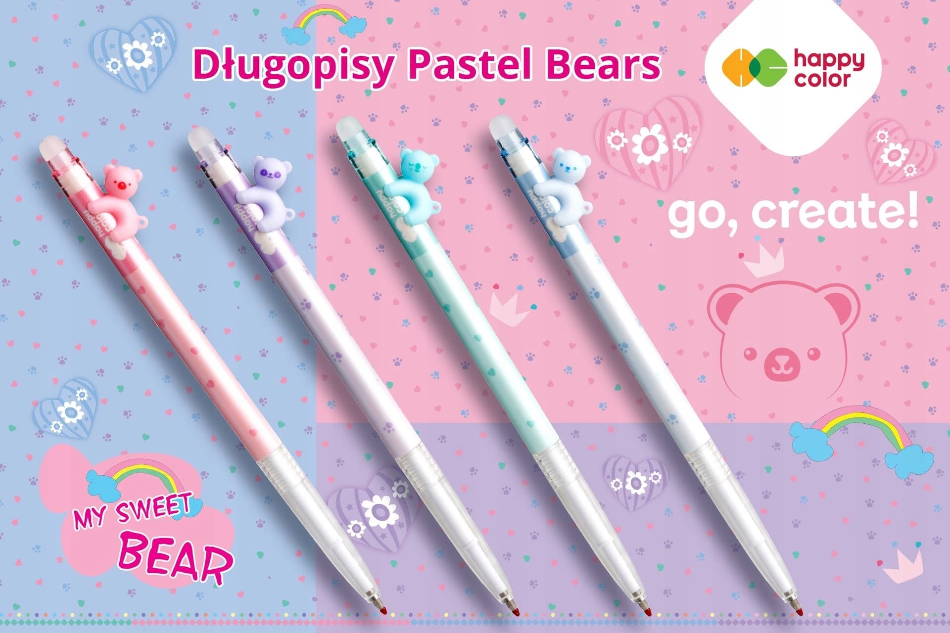 

Długopis usuwalny PASTEL BEARS 0.5mm niebieskie. 4120 02PB-3 HAPPY COLOR