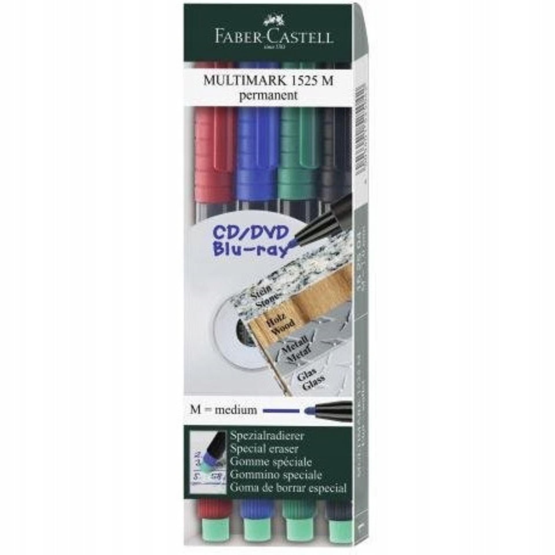 

Foliopis z gumką M 1.0mm komplet 4kolory 152504 FABER CASTELL