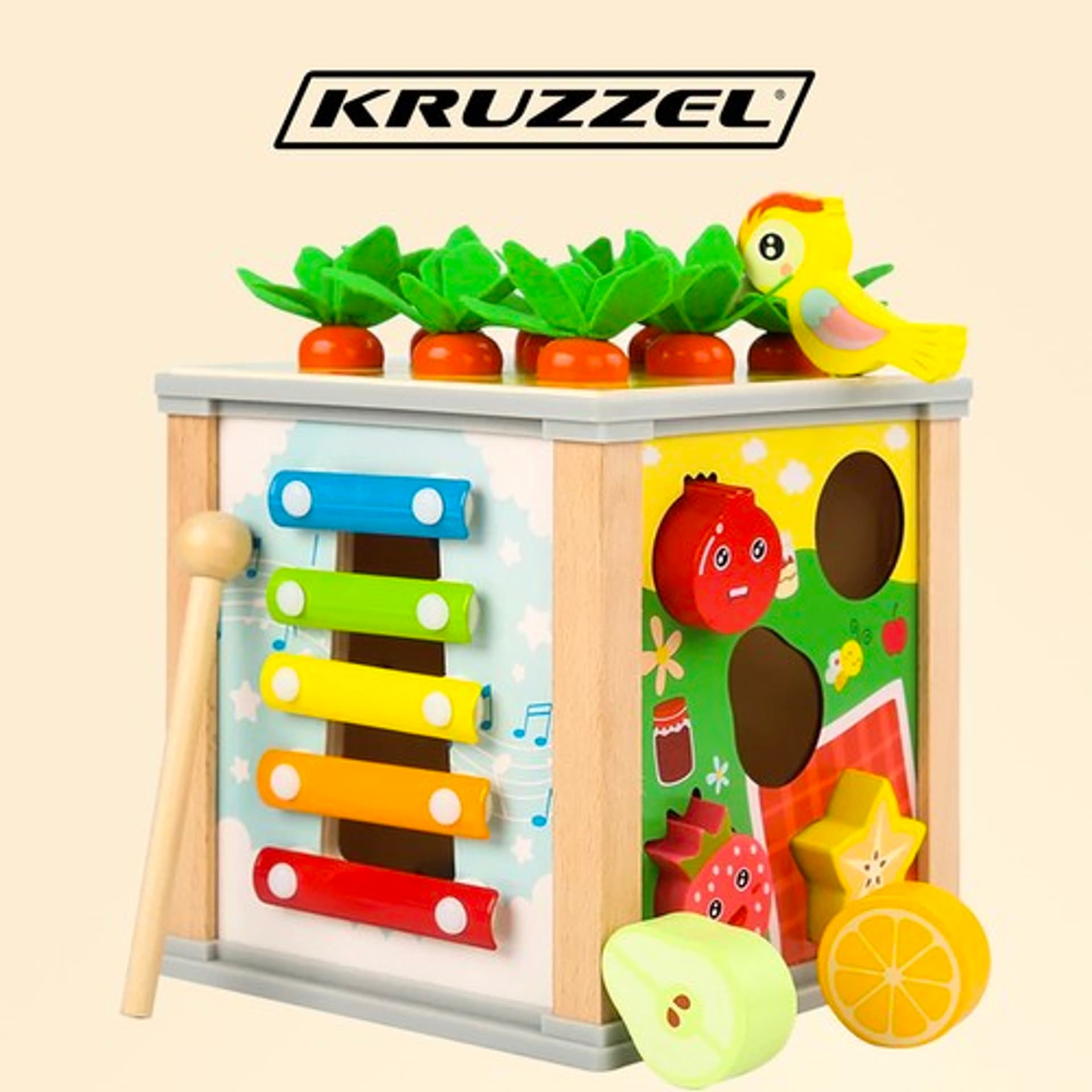 

Kostka edukacyjna drewniana- sorter Kruzzel 22566