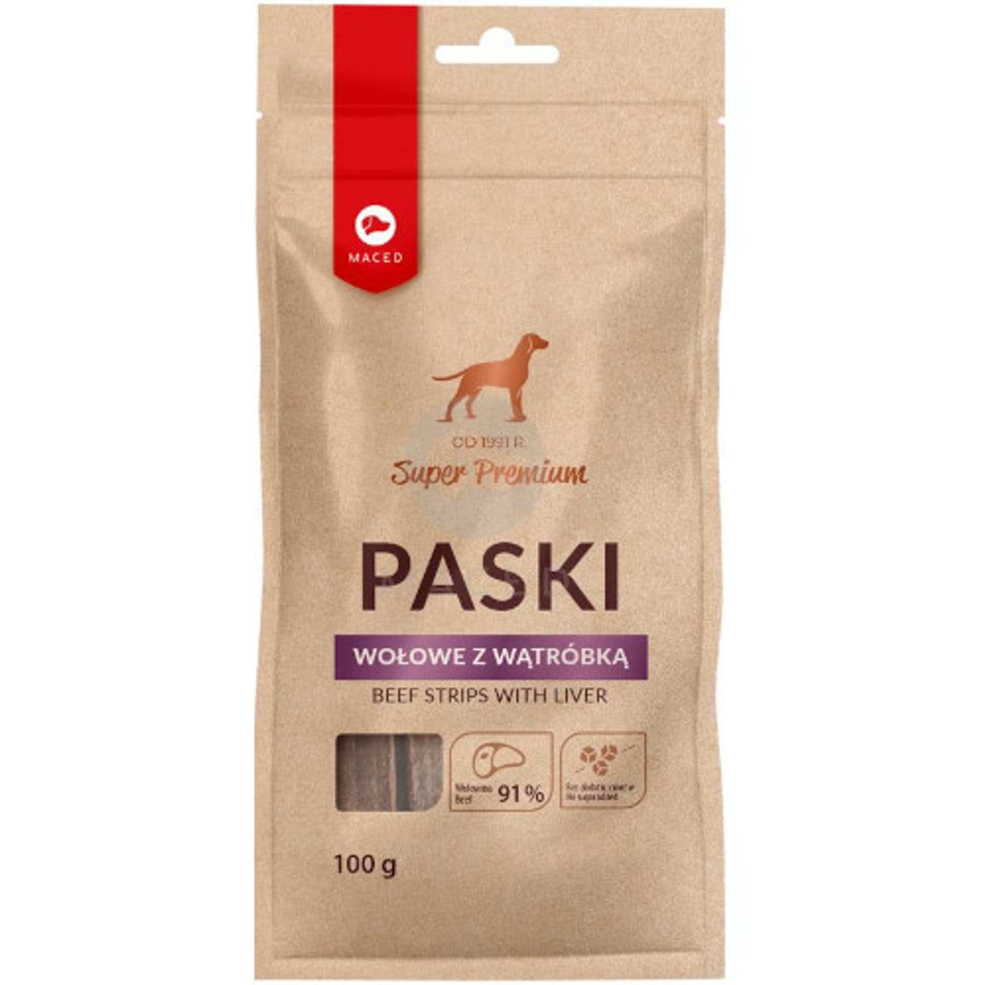 

MACED Paski wołowe z wątróbką 100g