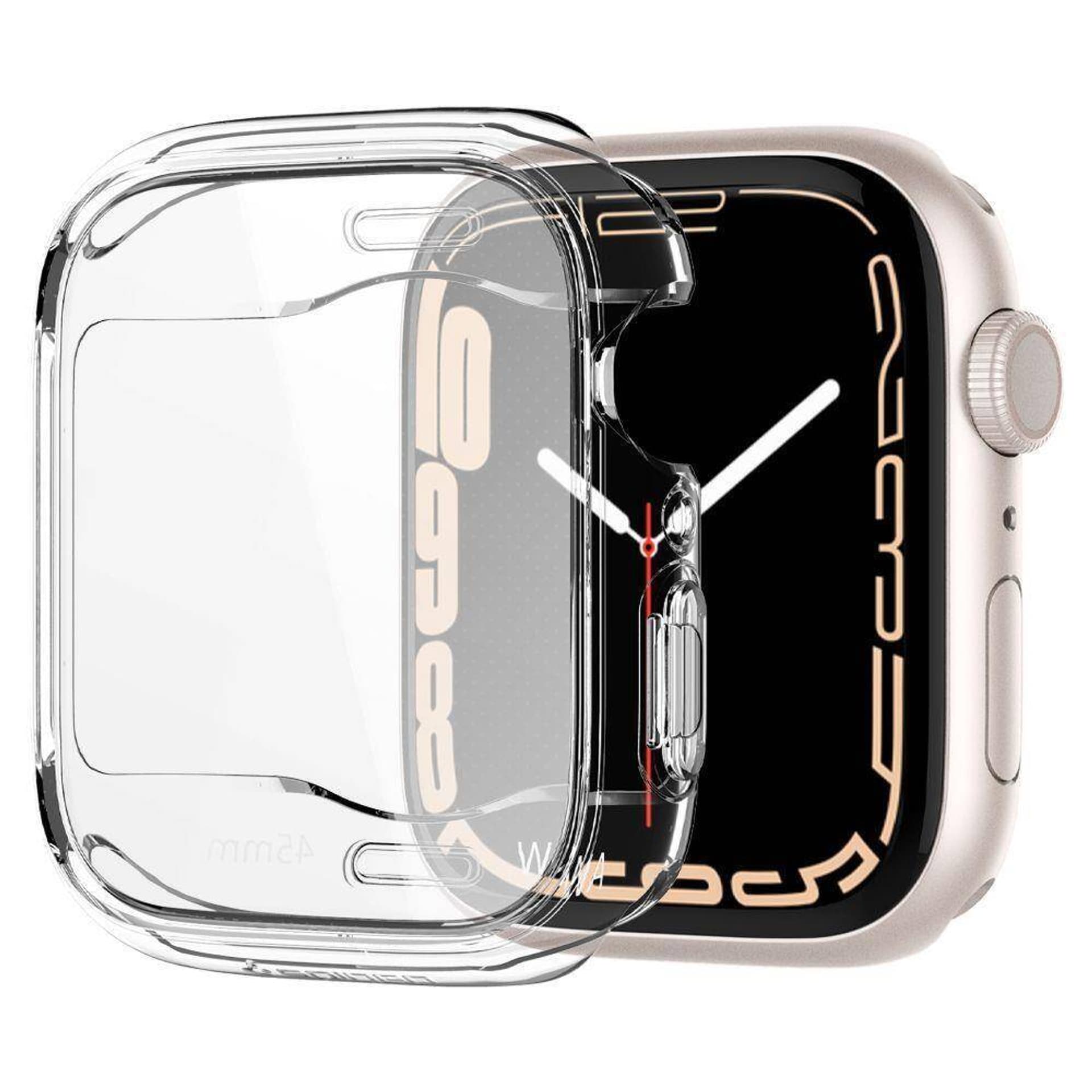 

Etui APPLE WATCH 7 / 8 / 9 (45MM) Spigen Ultra Hybrid Crystal Clear transparentne, 45mm) spigen ultra hybrid crystal clear transparentn