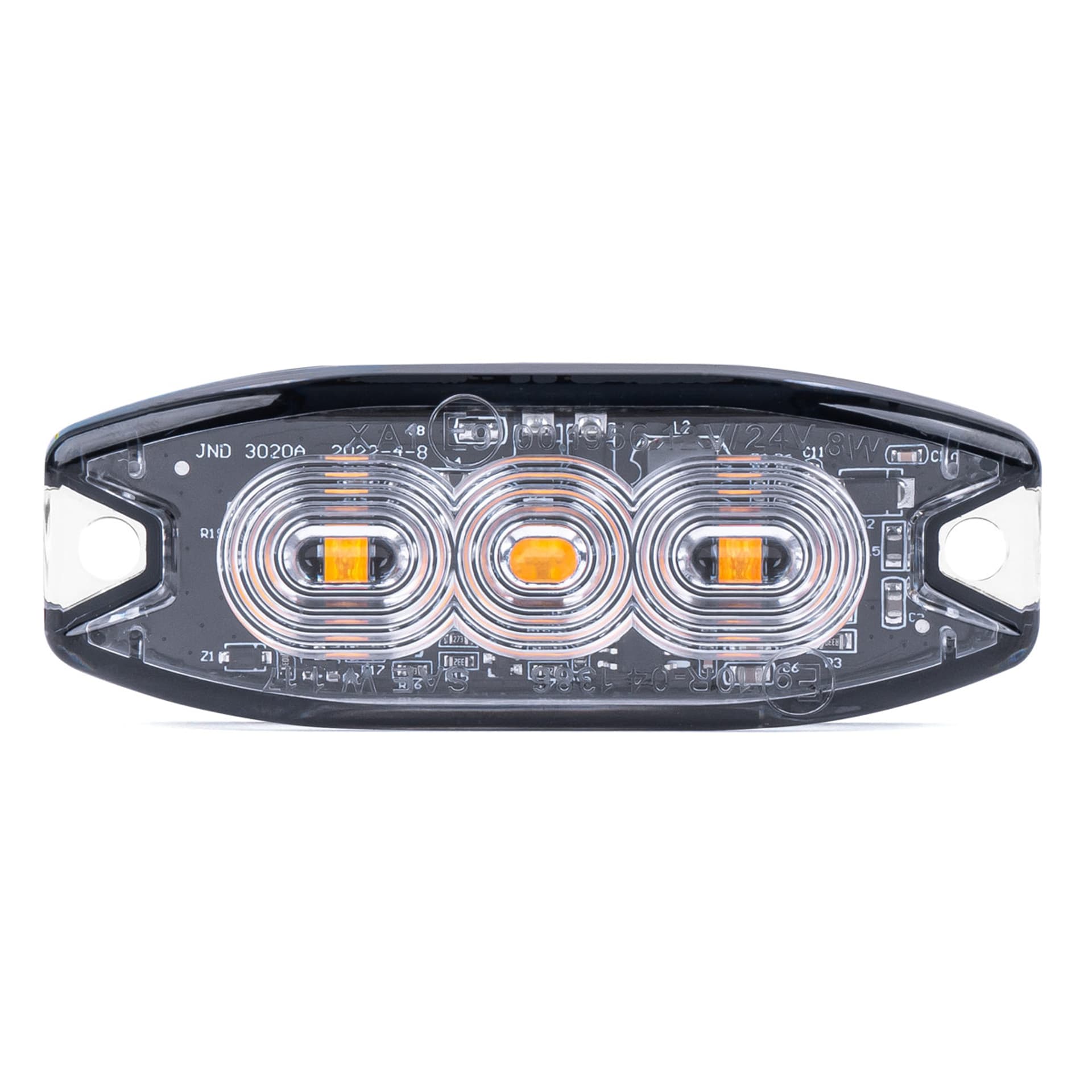 

Lampa błyskowa ostrzegawcza płaska 3 led r65 r10 12-24v amio-02297