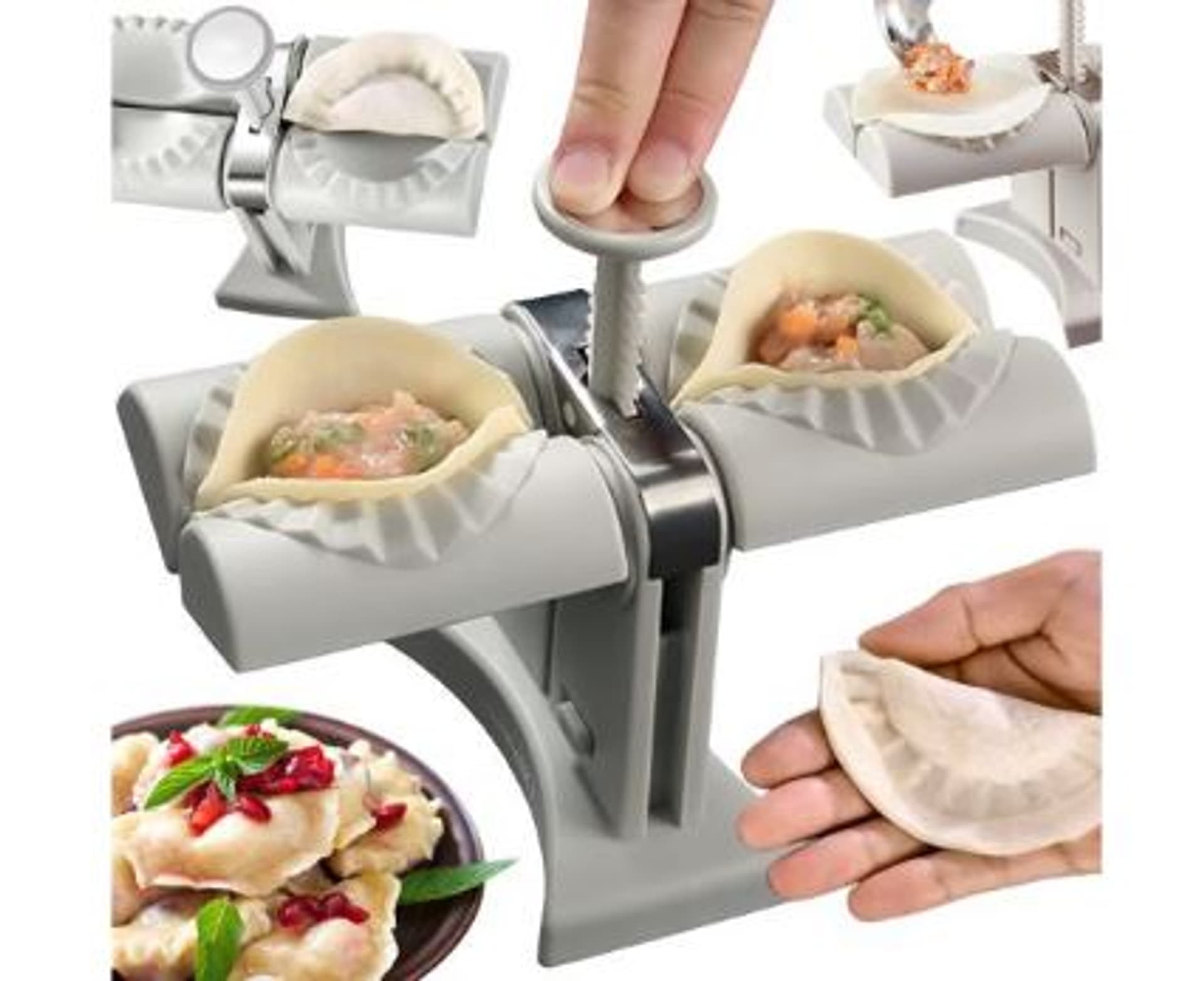 

Maszynka do pierogów pierogarka forma do lepienia robienia pierogów podwójna 2X