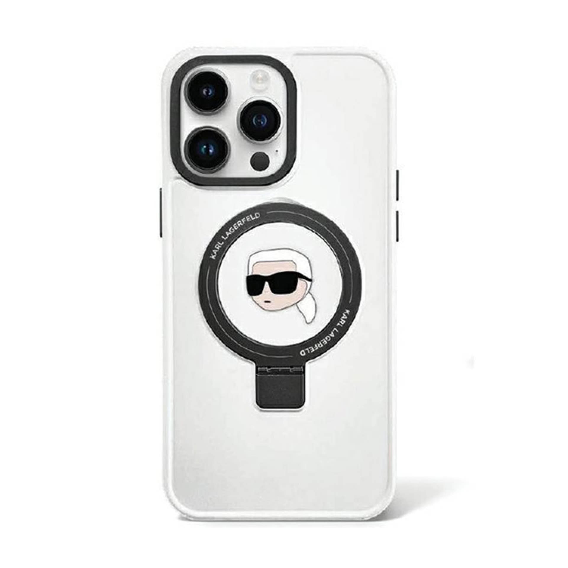 

Oryginalne Etui APPLE IPHONE 15 PRO MAX Karl Lagerfeld Hardcase Ring Stand Karl Head MagSafe (KLHMP15XHMRSKHH) białe, Klhmp15xhmrskhh) biał