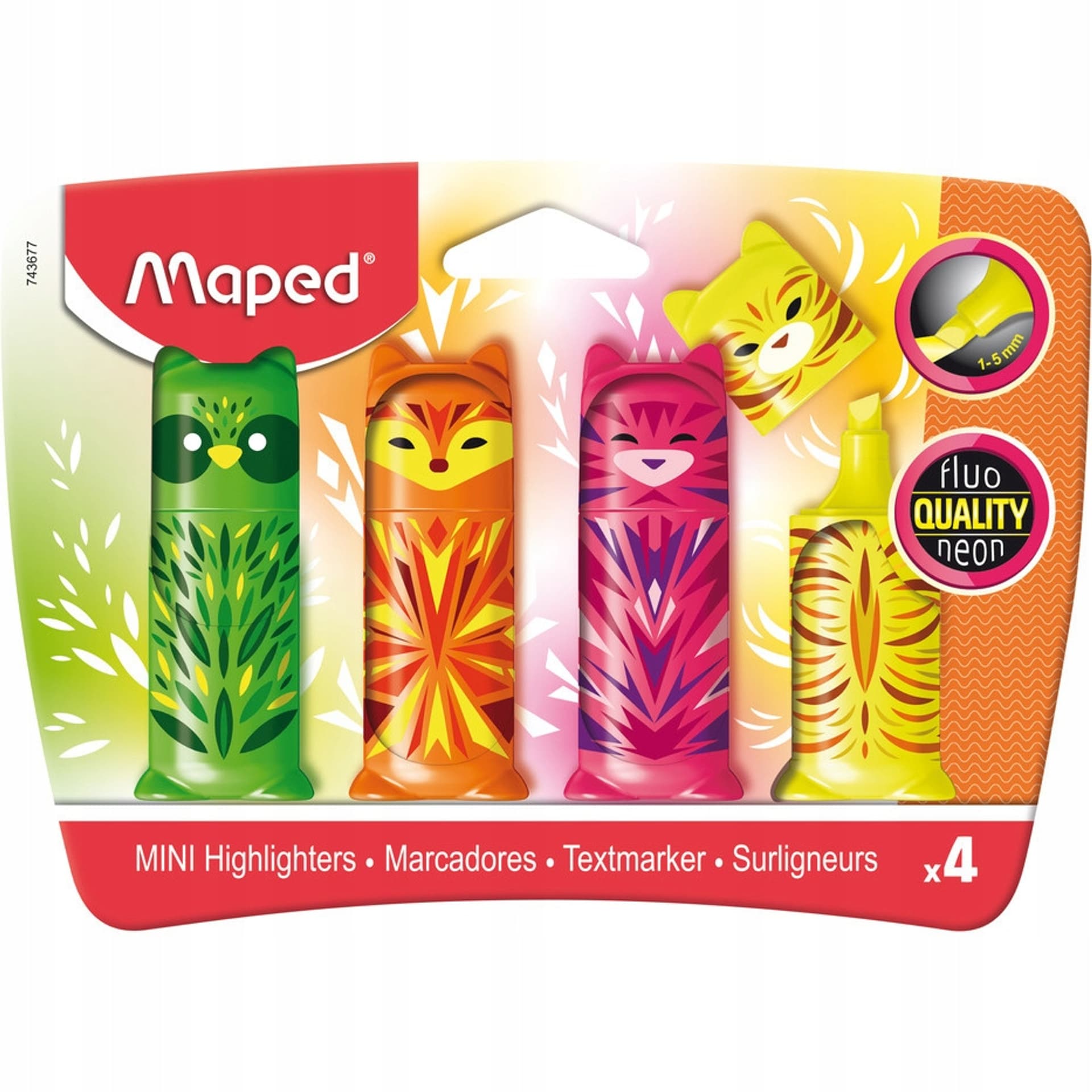 

Zakreślacz Fluo Peps pocket mini friends mix 4 kolorów 743677