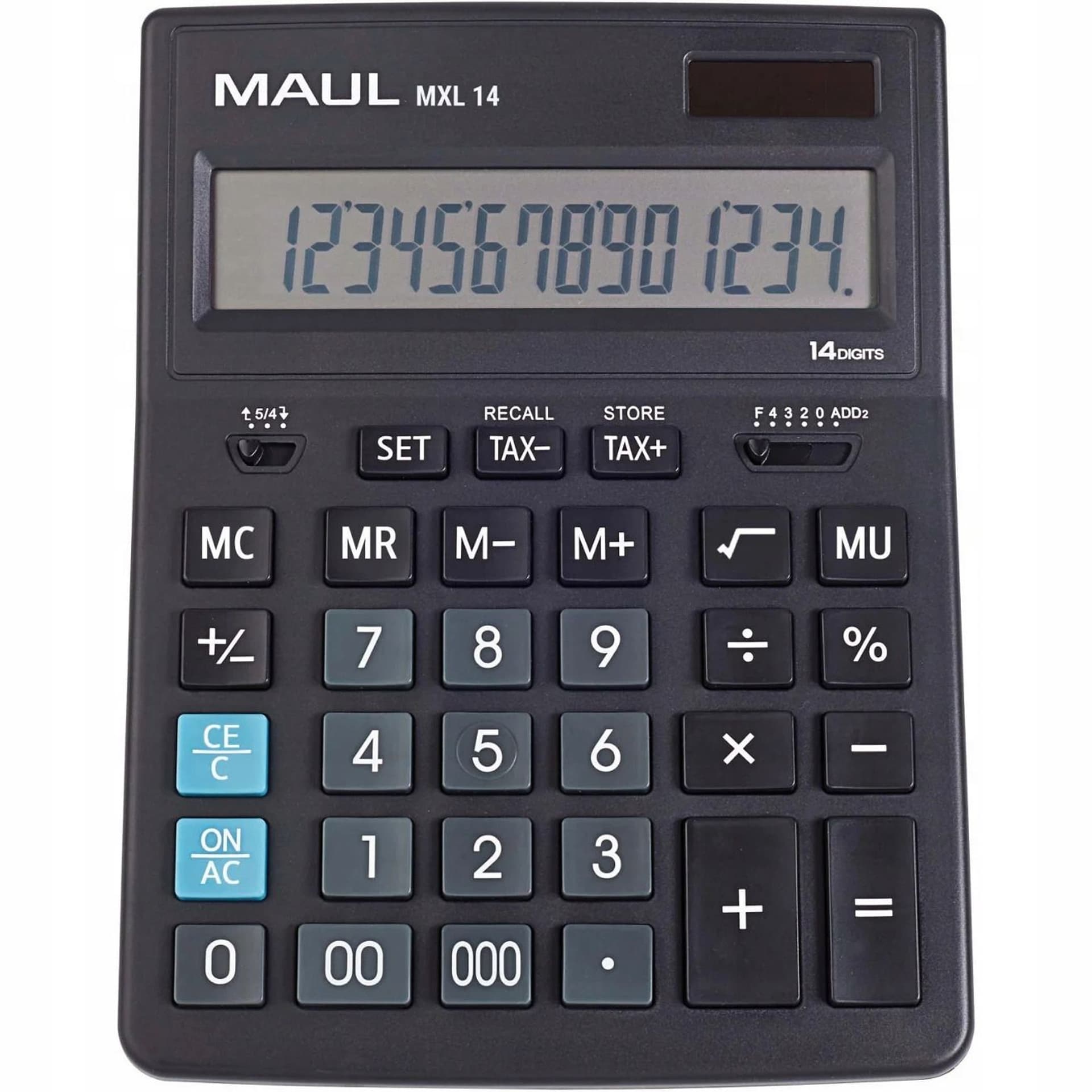 

Kalkulator biurkowy BUSINESS MXL14 14-pozycyjny oblicznie podatku czarny 72674/90 ML MAUL