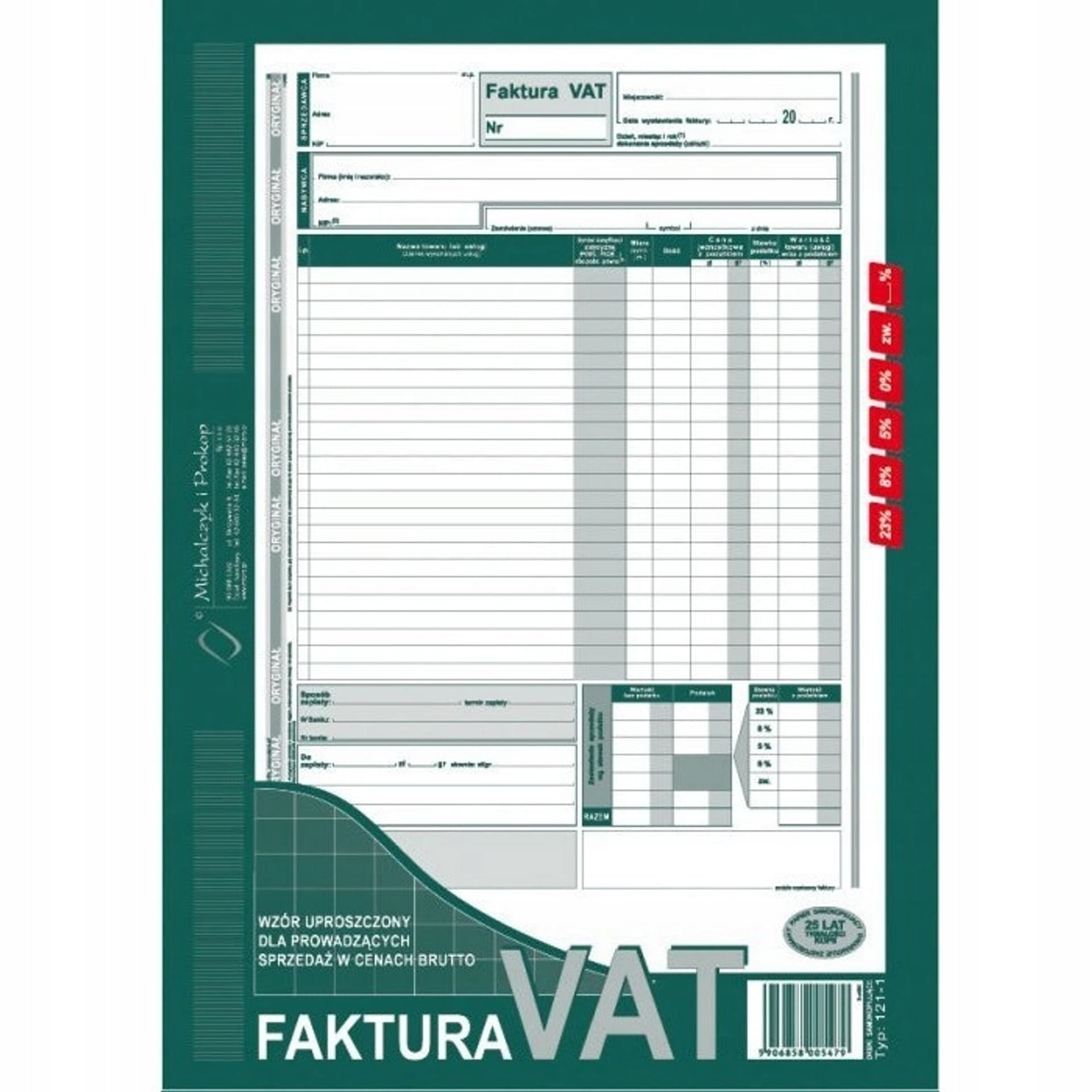 

121-1N/E Fakt.VAT brutA4(upros. MICHALCZYK I PROKOP