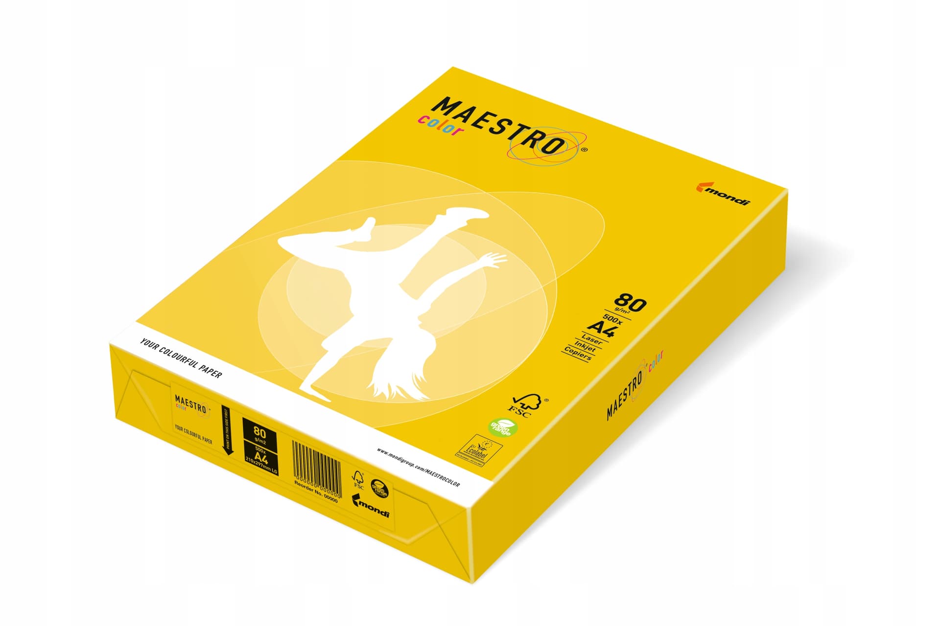 

Papier ksero A4 80g MAESTRO COLOR IG50 Intensywny żółć siarkowa