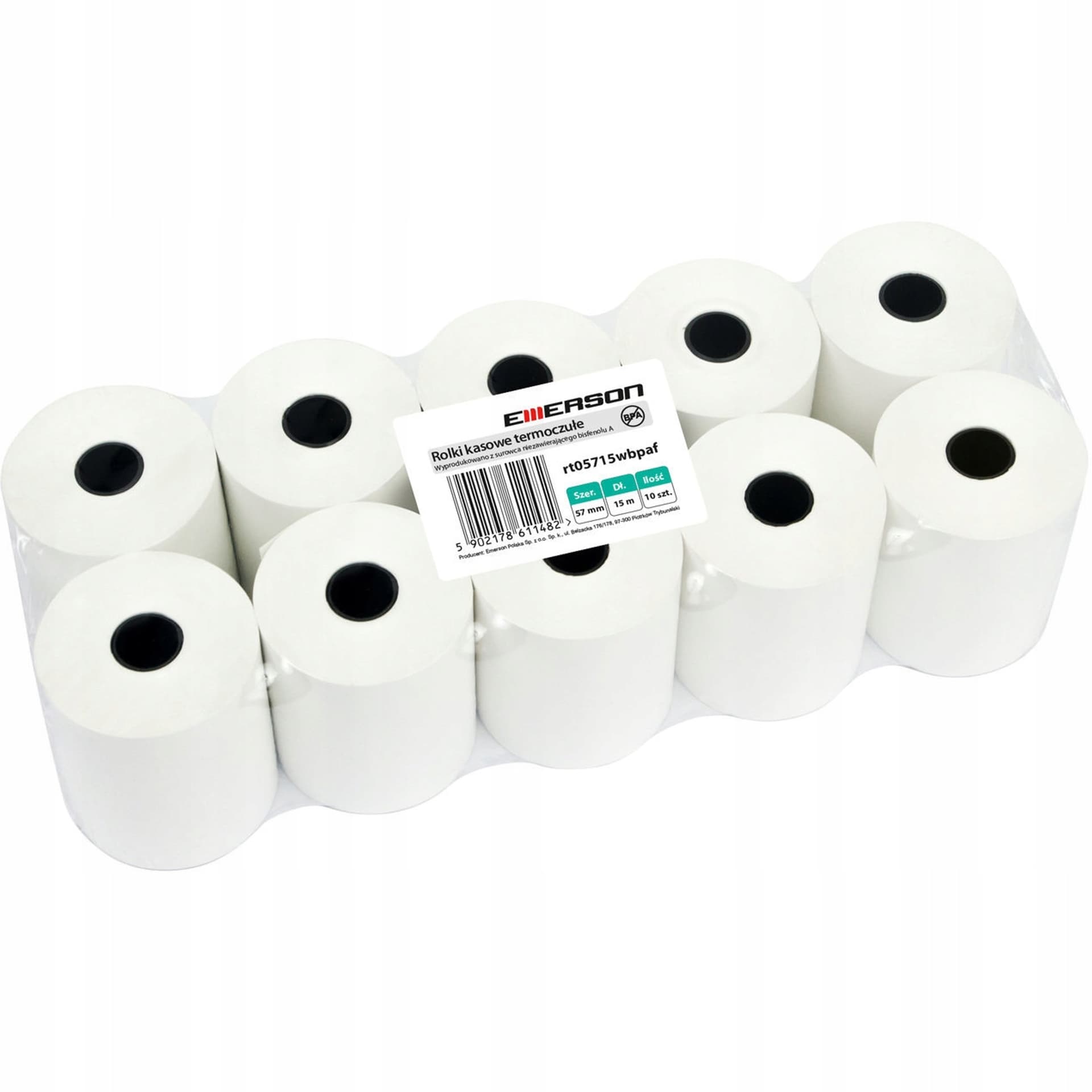 

Rolki termiczne 57x15m 10szt EMERSON rt05715wkbpaf BPA free