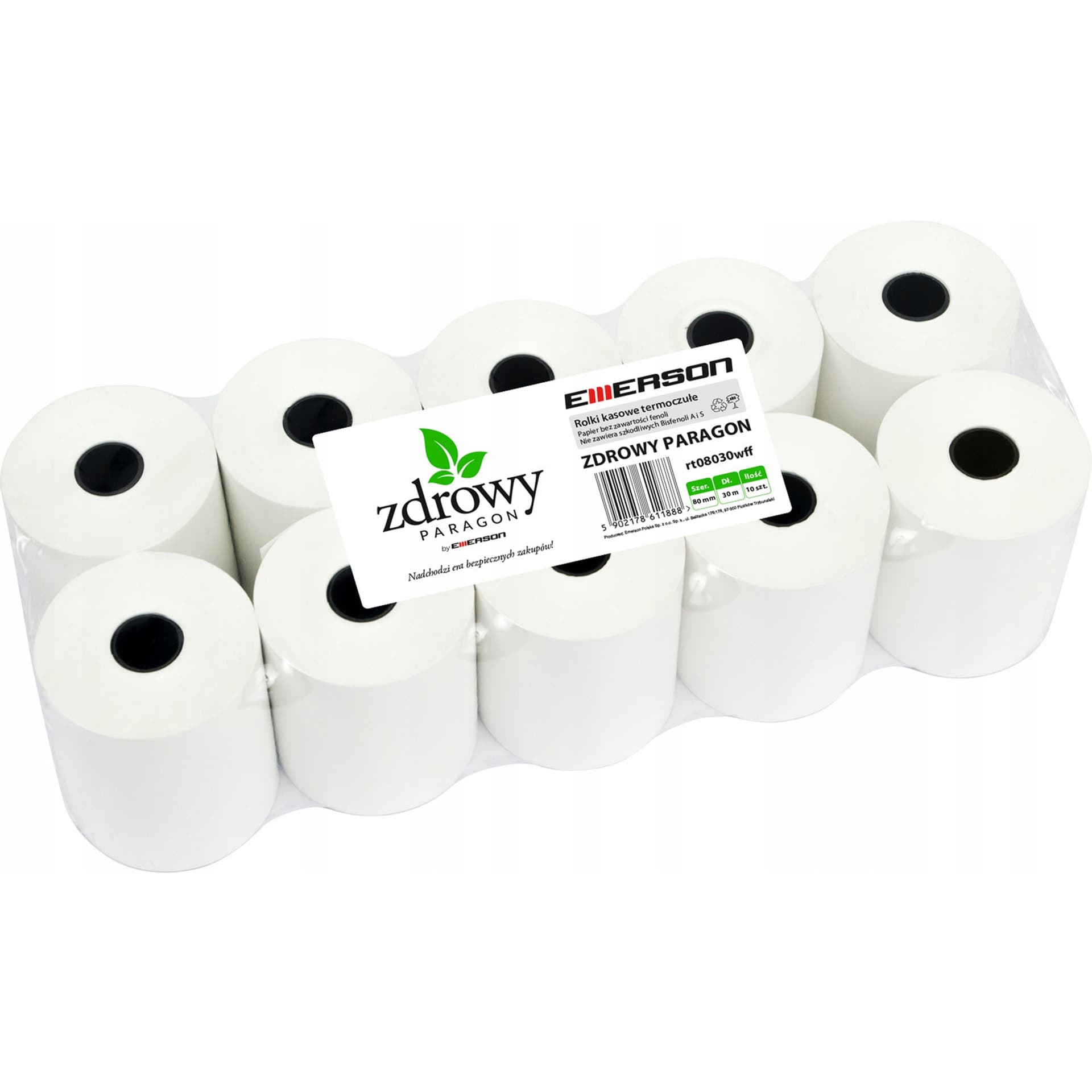 

Rolki termiczne 80x30m 10szt. EMERSON rt08030wkff zdrowy paragon