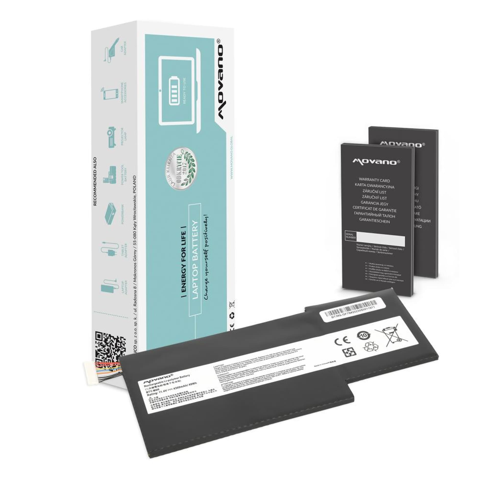 

Bateria Movano do MSI GF63 GF75 GS43VR - BTY-M6K