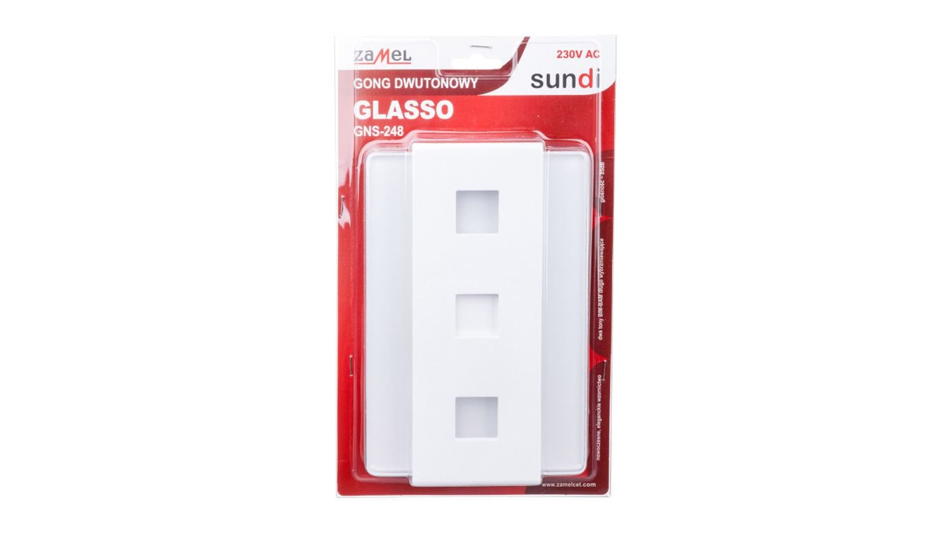 

Gong dwutonowy GLASSO 230V biały GNS-248-BIA SUN10000115
