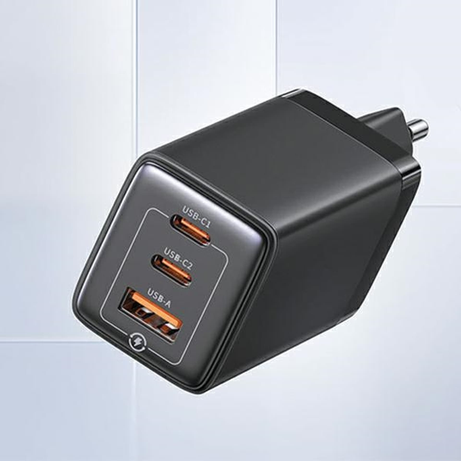 

USAMS Ład. siec. 2xUSB-C+1xUSB 65W (only head) GaN PD3.0 +QC3.0 Fast Charging czarny/black Sandru Series CC180TC01 (US-CC180)