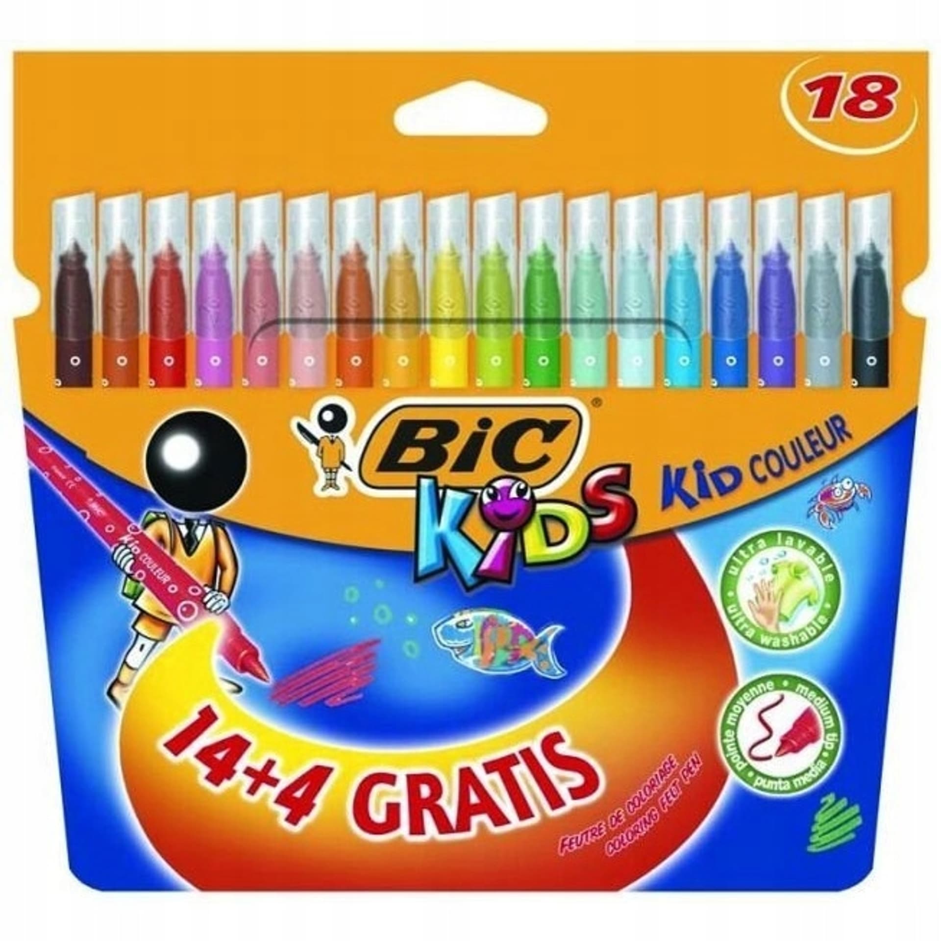 

Flamastry BIC Kid Couleur 14+4 kolorów 841802/937510
